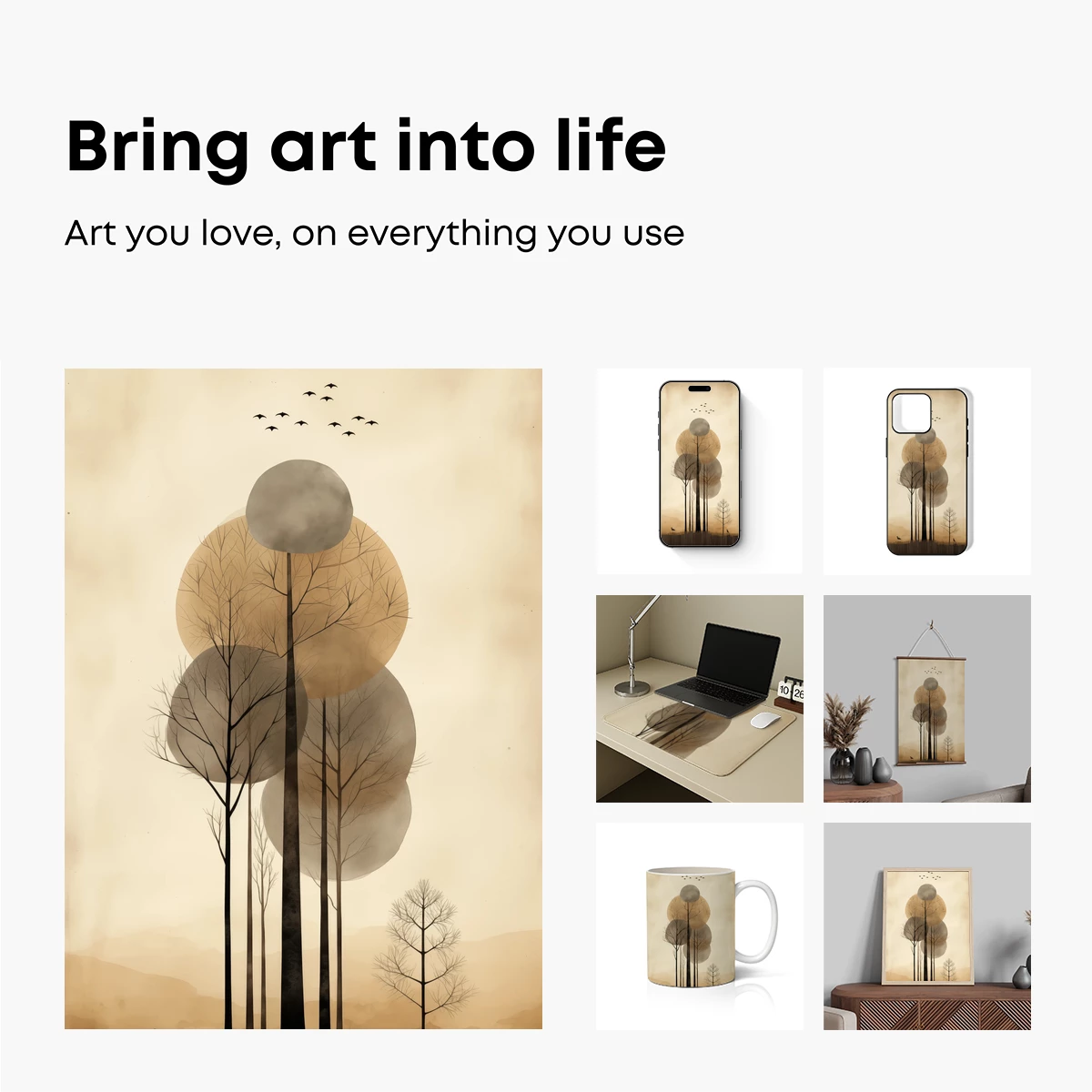 Ethereal Forest Circles: A Minimalist Odyssey - Image 2