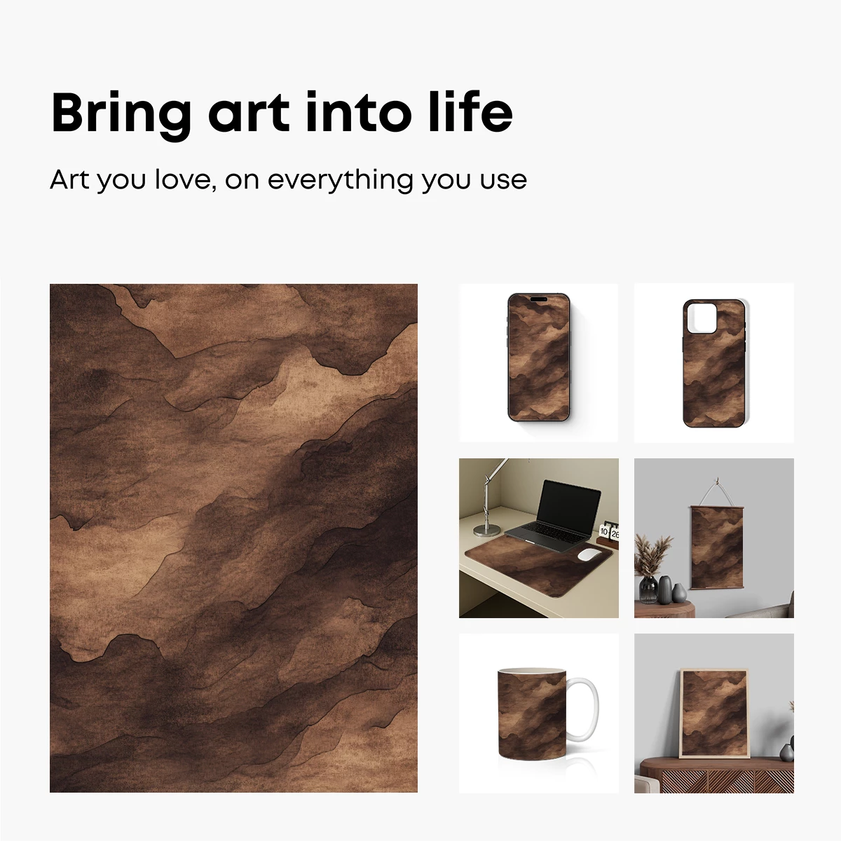 Earthy Tones Abstract Flow - Image 2