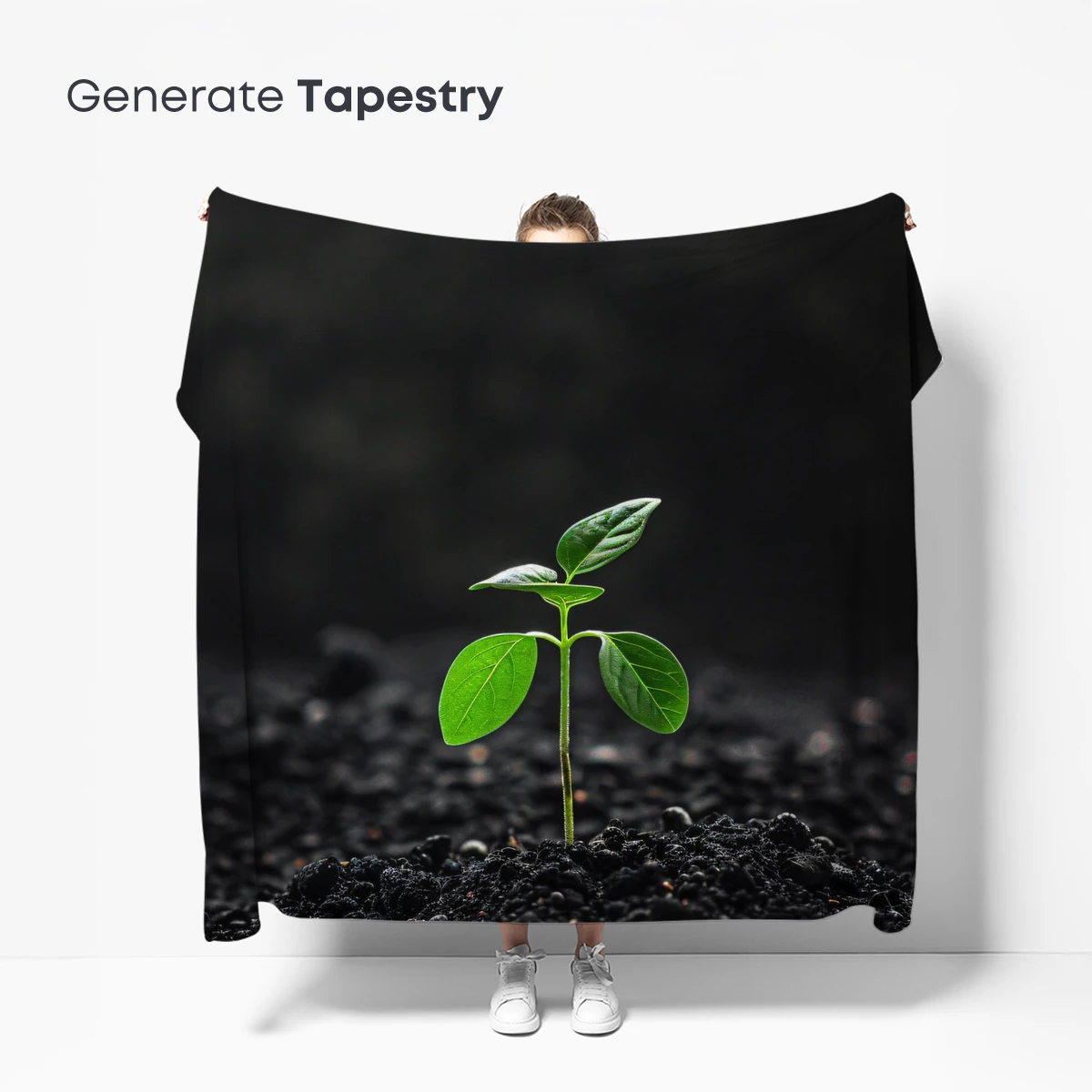 Emerging Green Hope: Solitary Sprout Against Darkness - Image 5