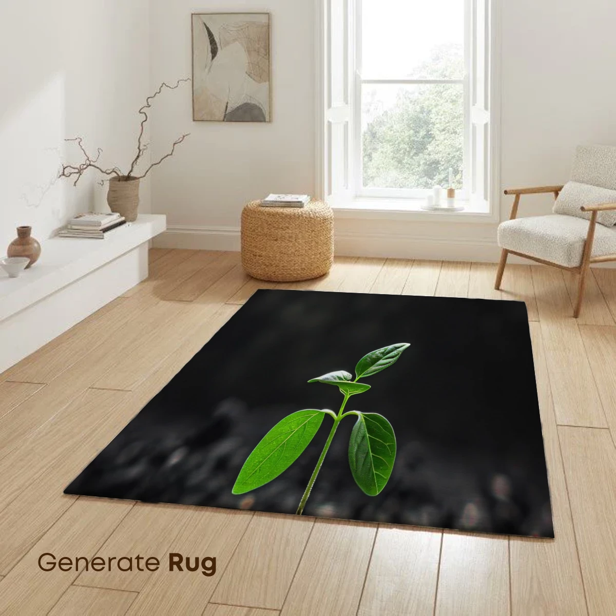 Emerging Green Hope: Solitary Sprout Against Darkness - Image 6