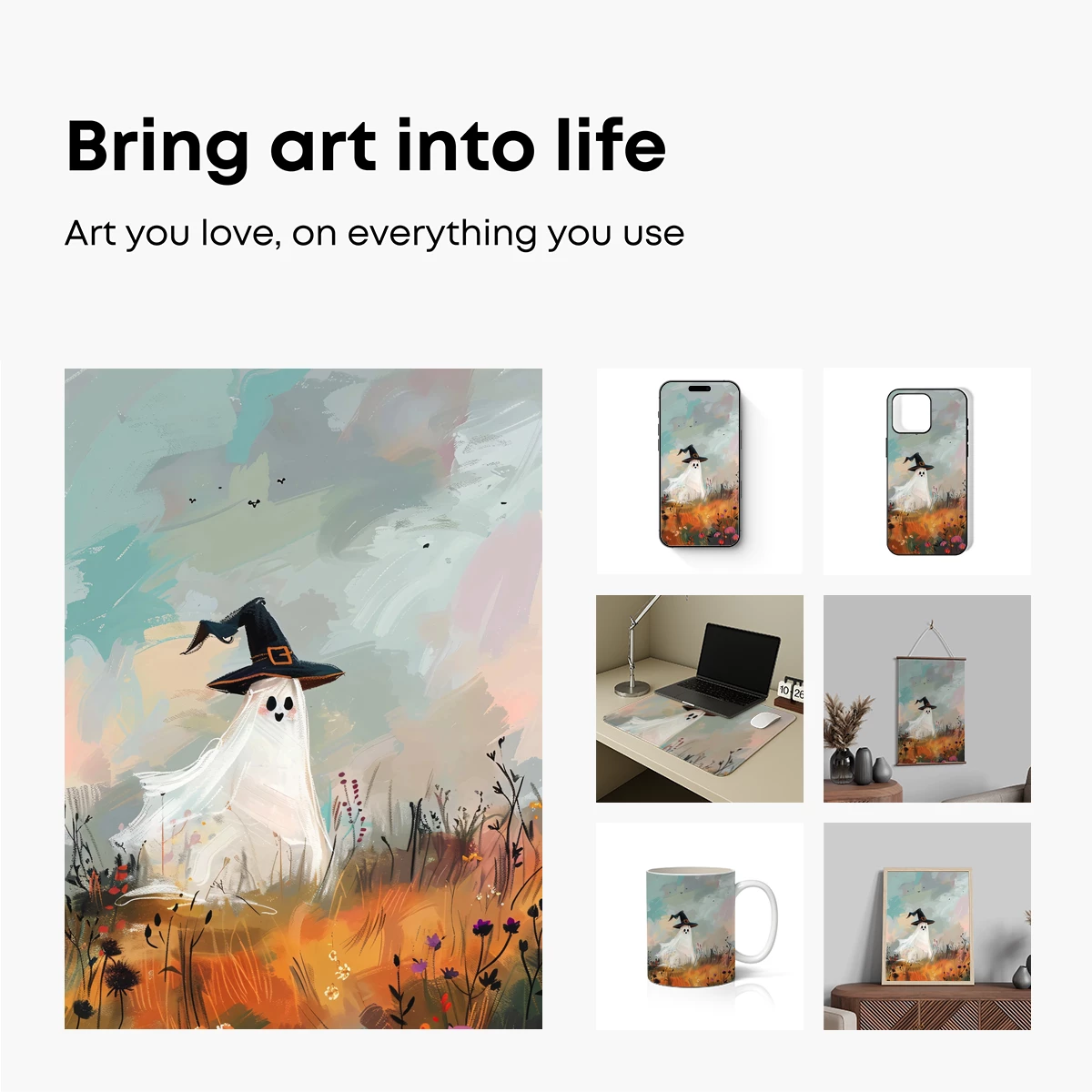 Ghostly Witch in Autumn Fields - Image 2