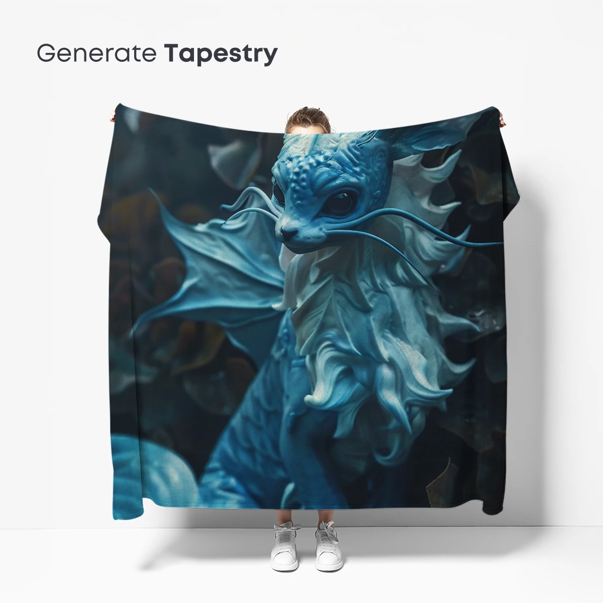 Ethereal Blue Dragon in Mystical Forest - Image 5