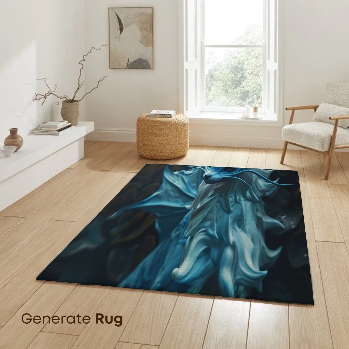 Ethereal Blue Dragon in Mystical Forest - Image 6