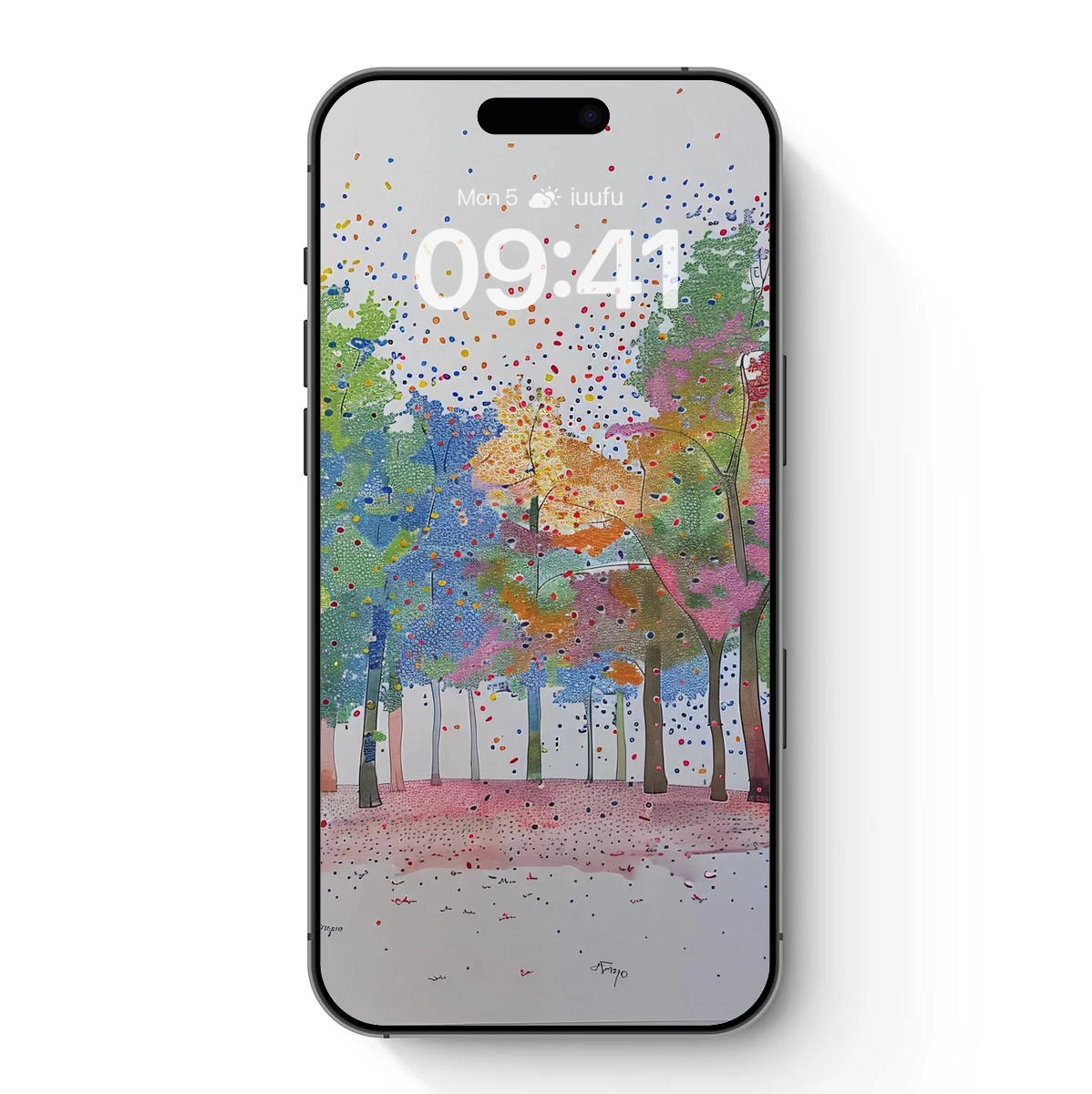 Confetti Forest: A Vibrant Pointillist Wonderland