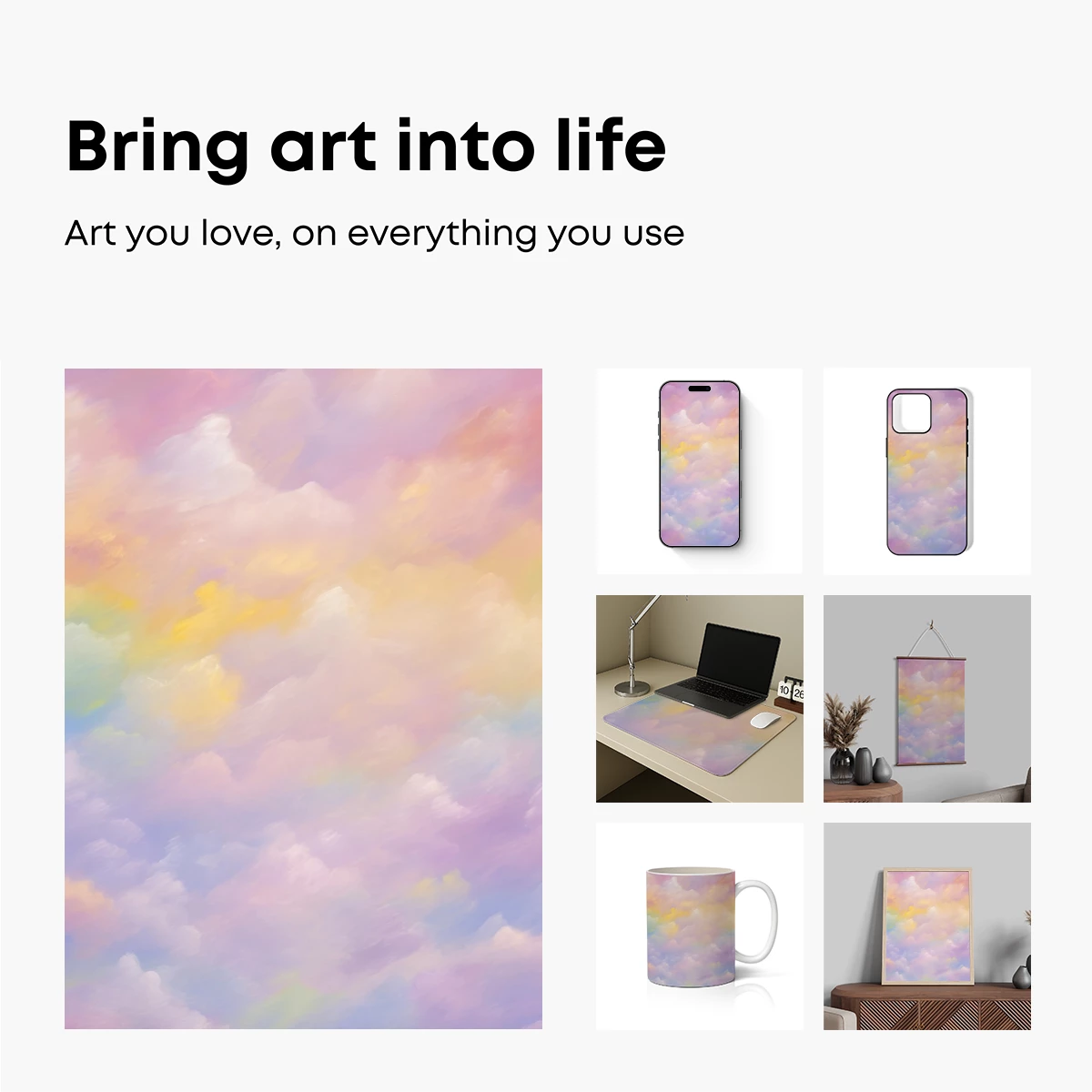 Pastel Cloud Symphony: Dreamy Sky Art - Image 2