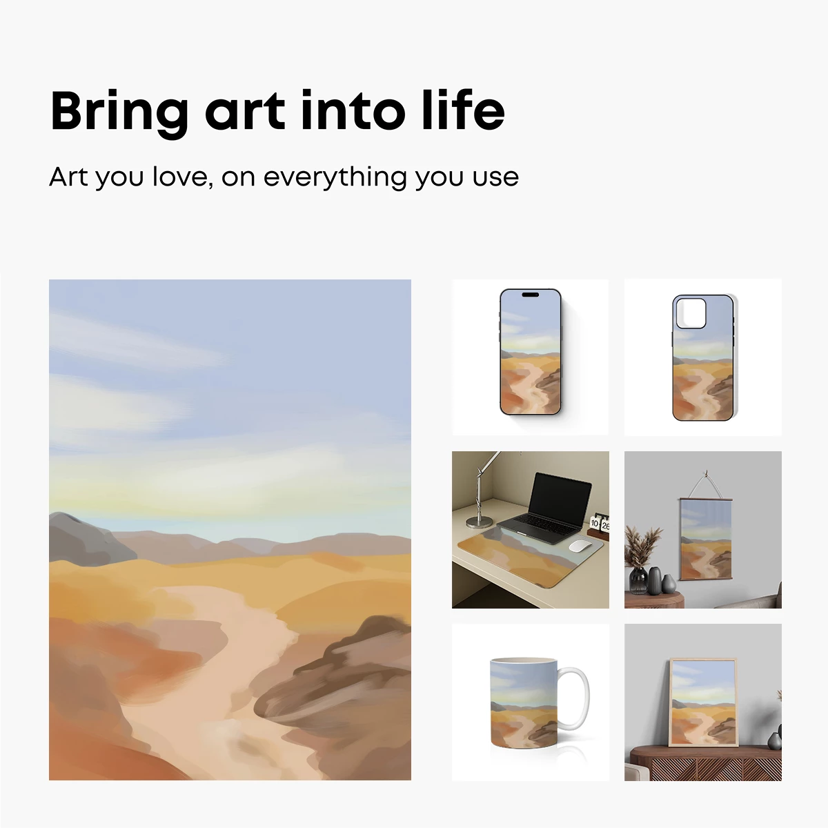 Desert Dune Odyssey: Abstract Landscape Art - Image 2