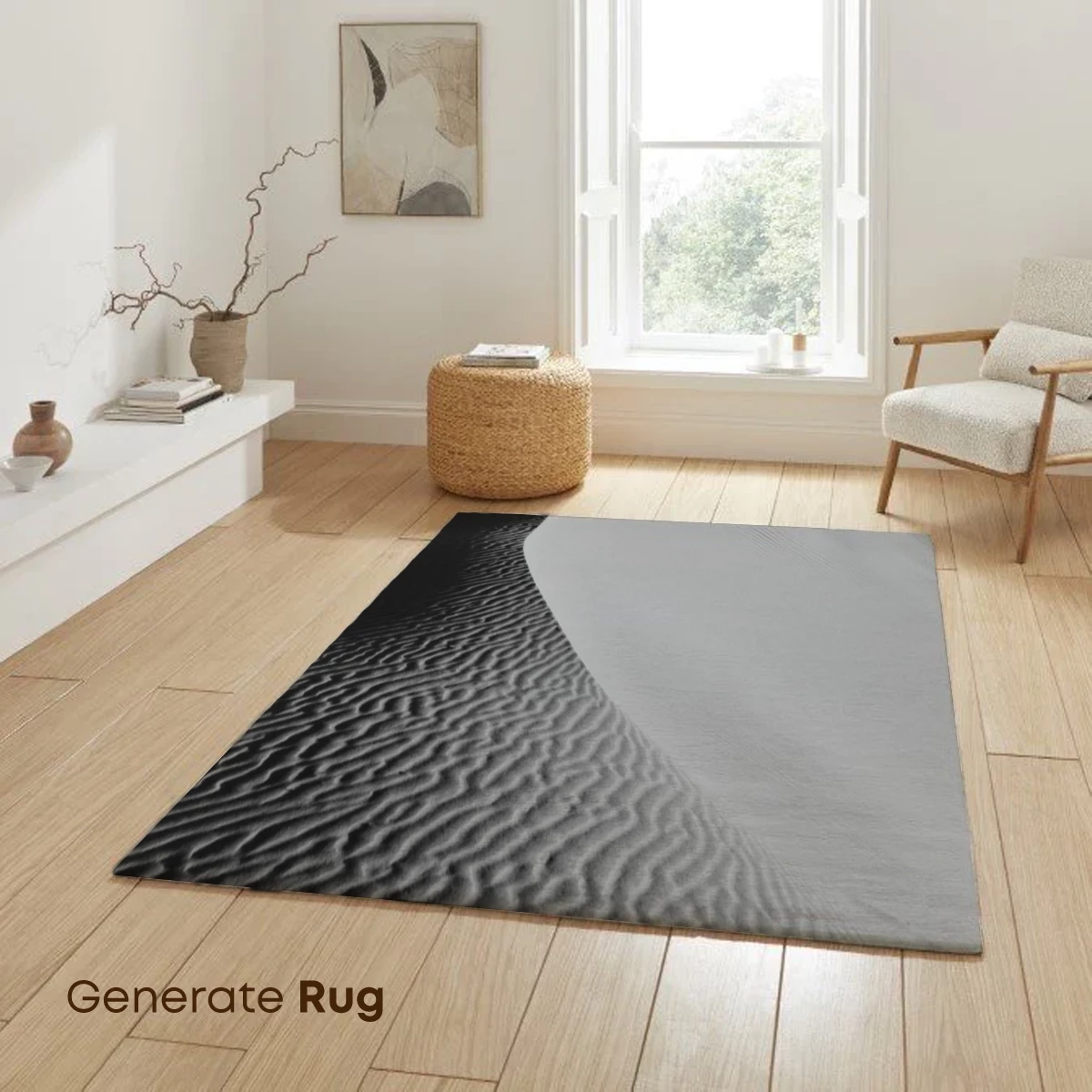 Desert Symphony: Ripples of Sand in Monochrome - Image 6