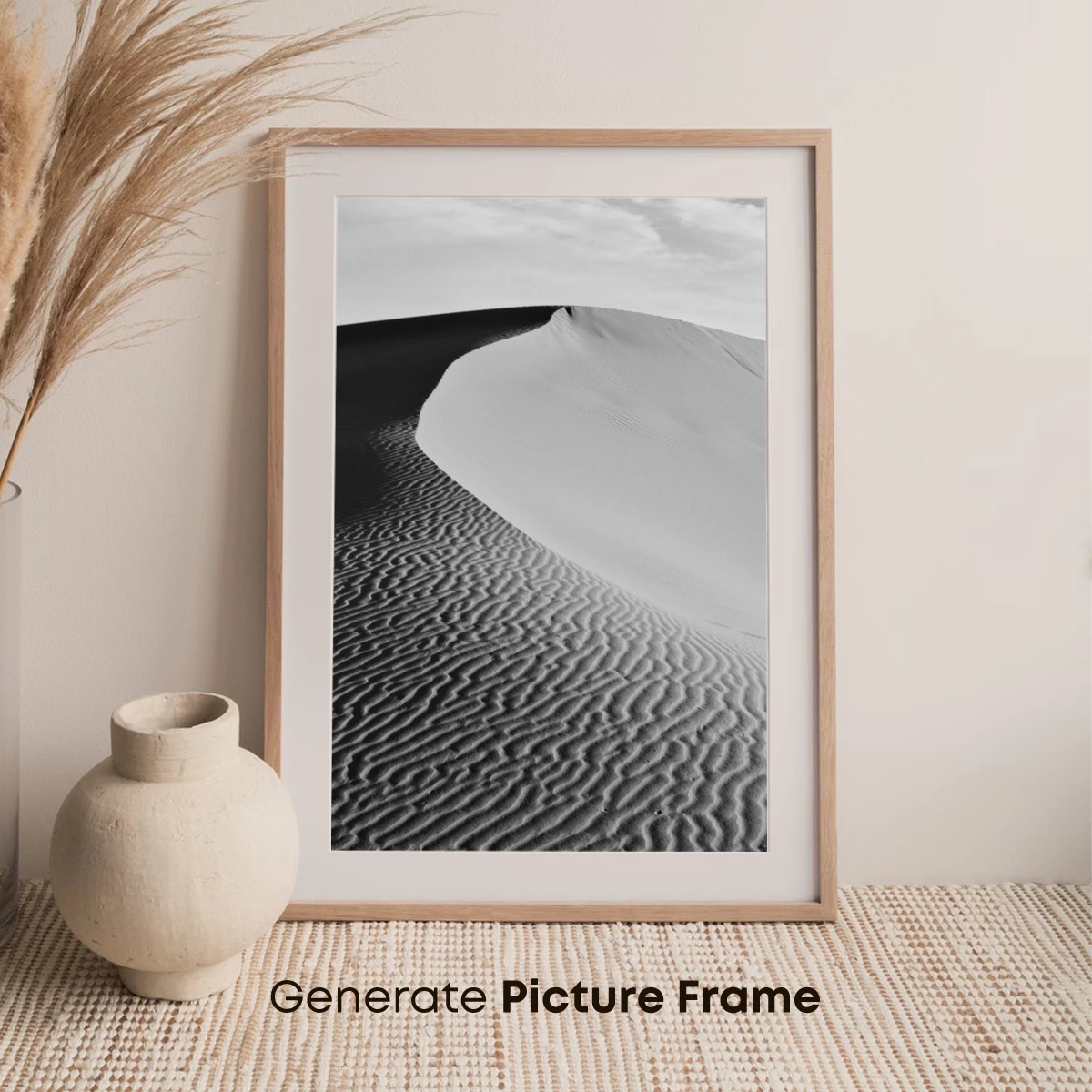 Desert Symphony: Ripples of Sand in Monochrome - Image 7