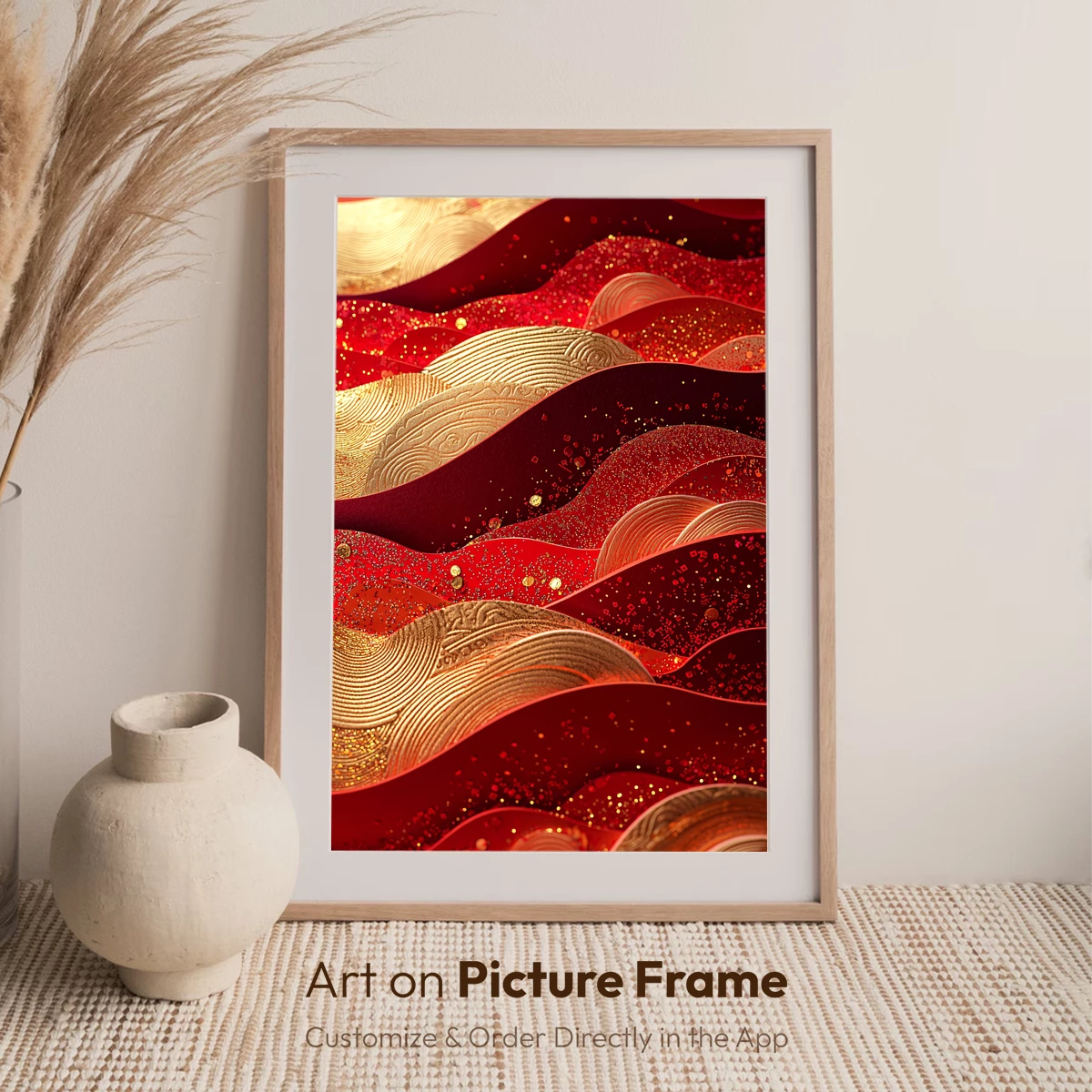 Golden Waves in Crimson Depths - Image 6