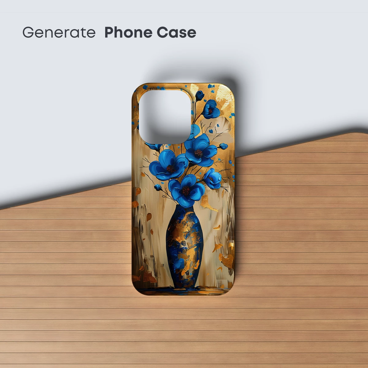 Blue Elegance: Abstract Floral Artistry - Image 3