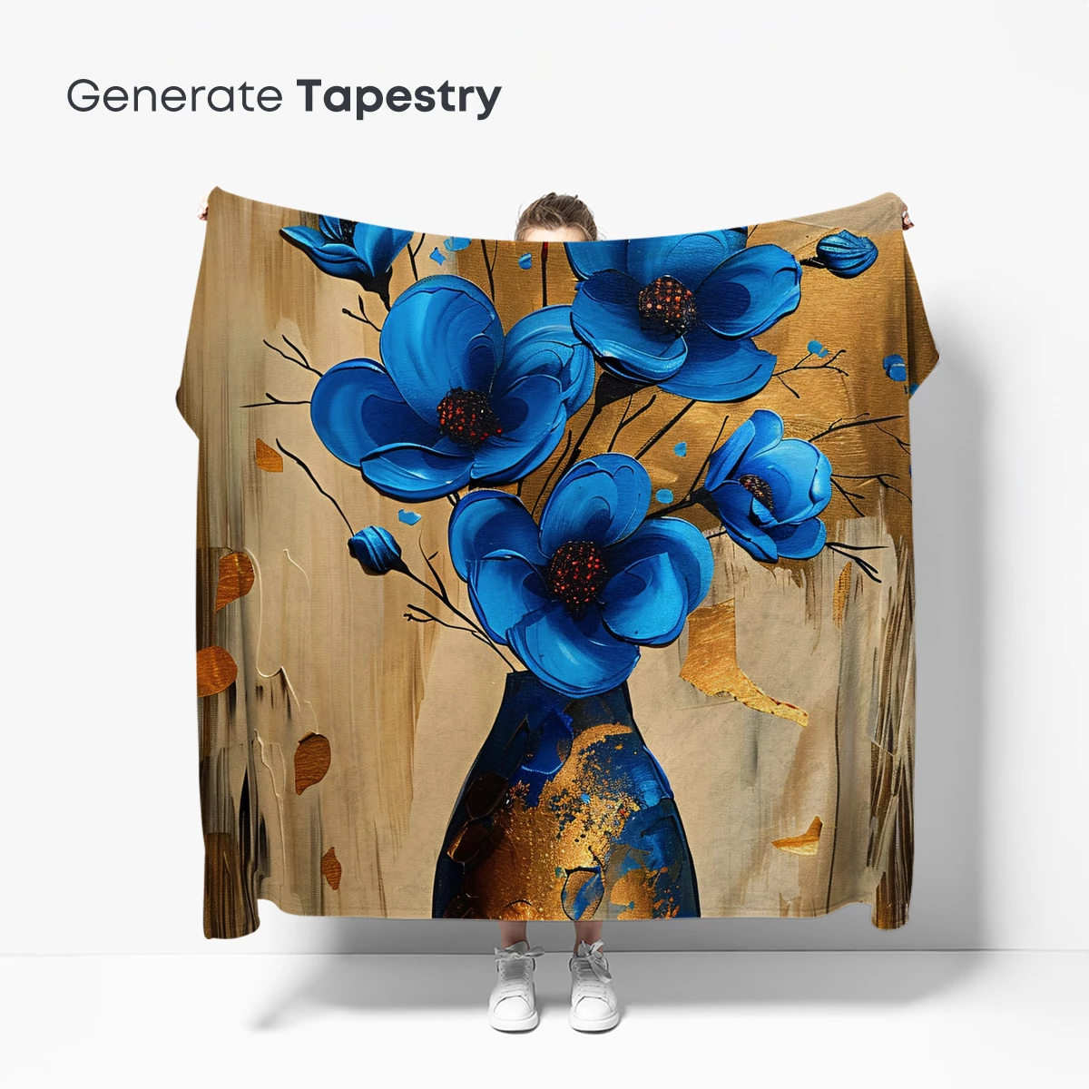 Blue Elegance: Abstract Floral Artistry - Image 5