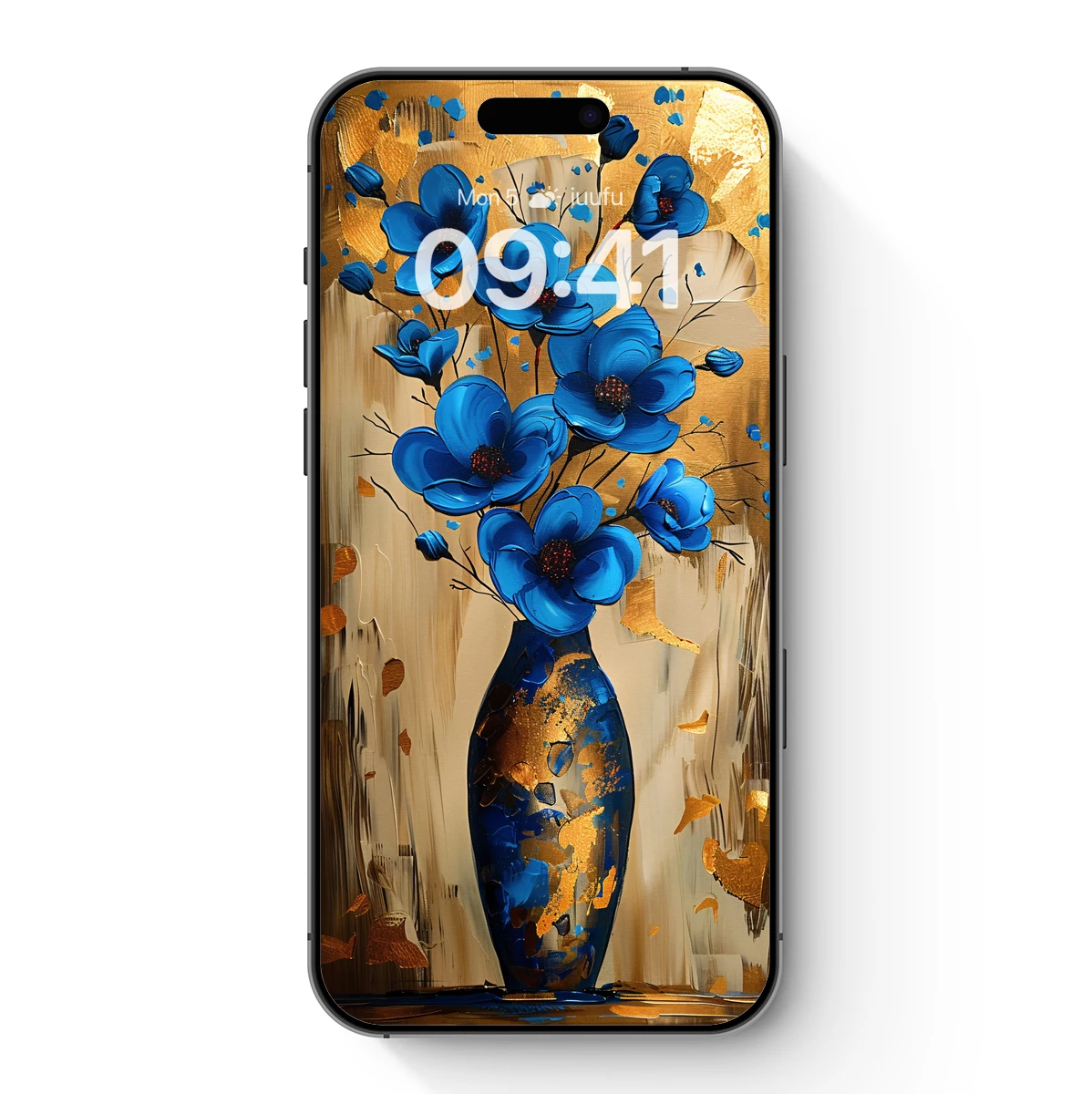 Blue Elegance: Abstract Floral Artistry