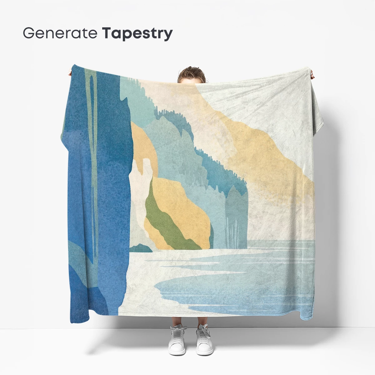 Cliffside Serenity: Coastal Calm in Abstract Layers - Image 5