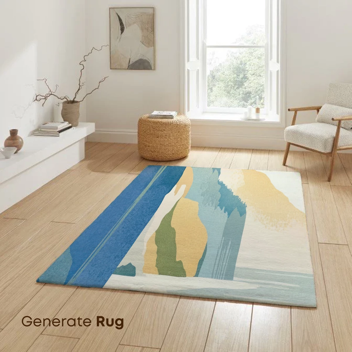 Cliffside Serenity: Coastal Calm in Abstract Layers - Image 6