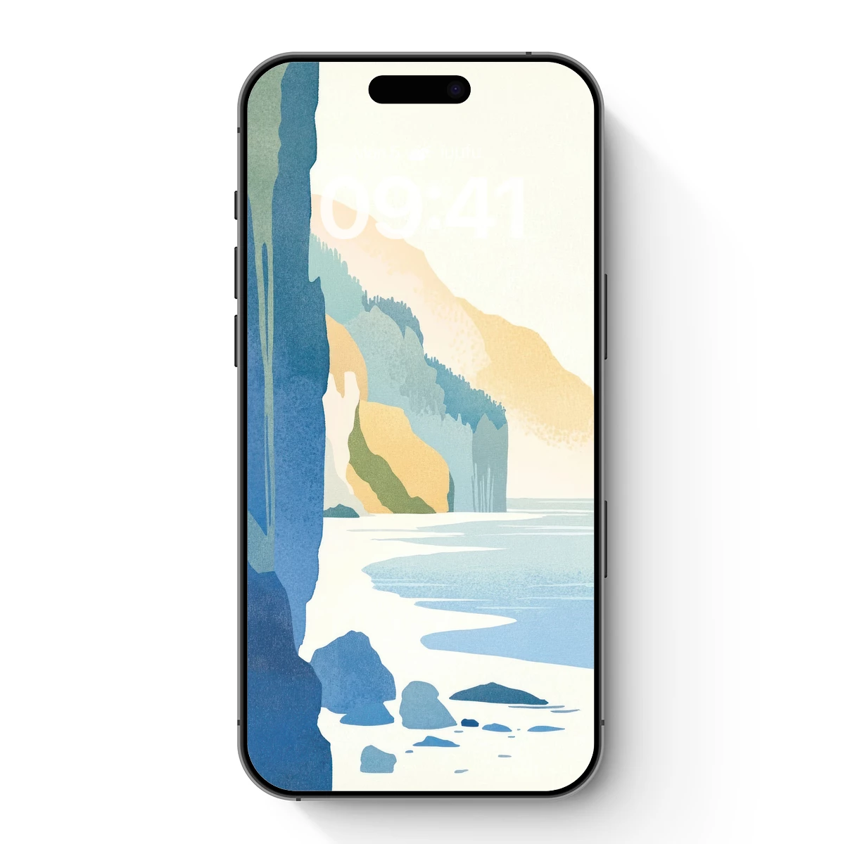 Cliffside Serenity: Coastal Calm in Abstract Layers