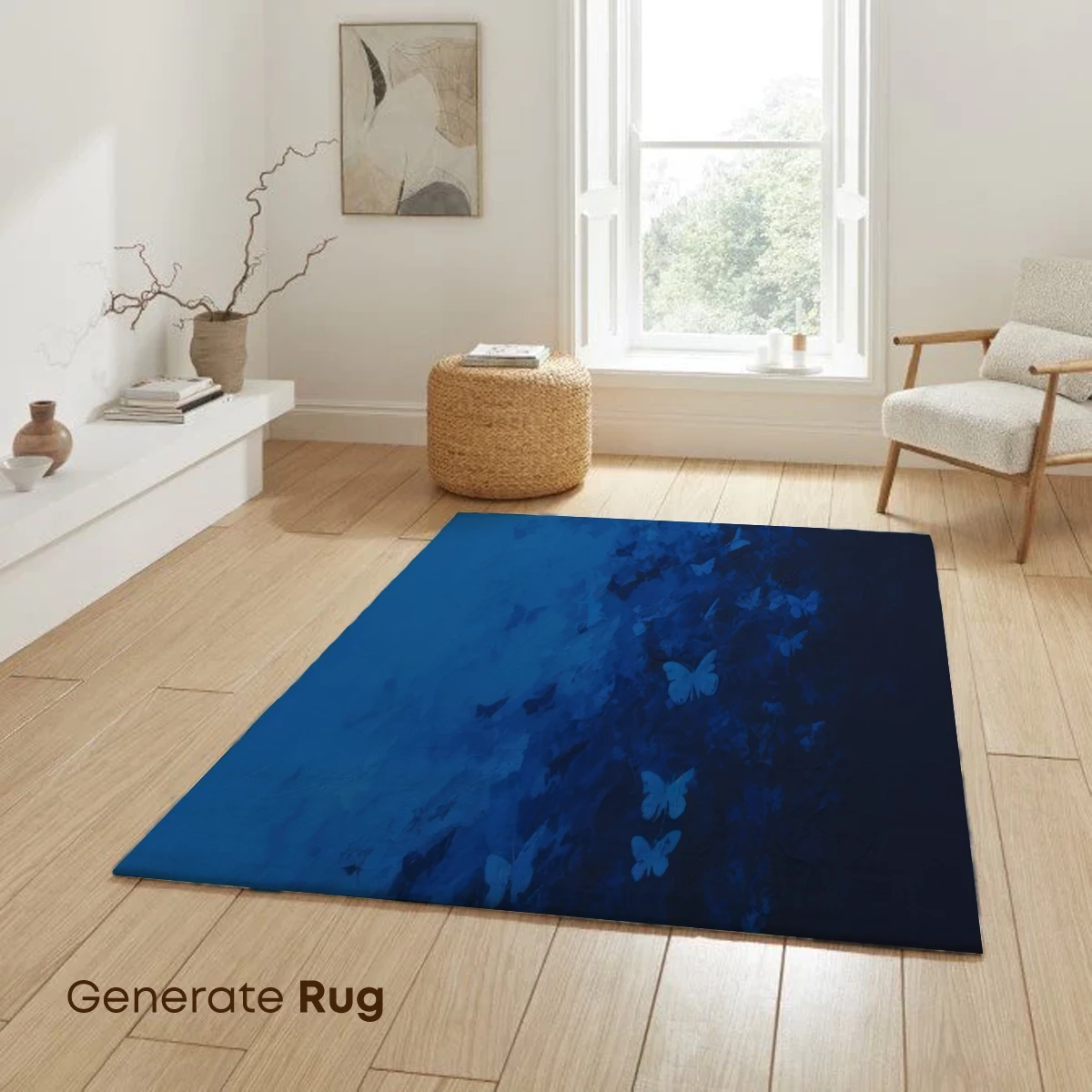 Blue Butterfly Cascade: Ephemeral Wings in Midnight Hues - Image 6