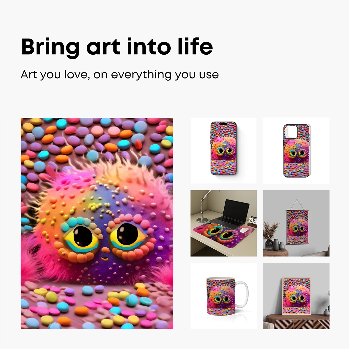 Candy-Eyed Creature in a Sweet Wonderland - Image 2
