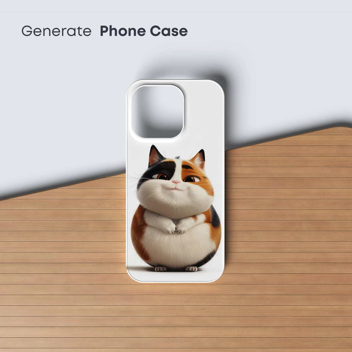 Chubby Calico Cat: Fluffy Charm in 3D Artistry - Image 3