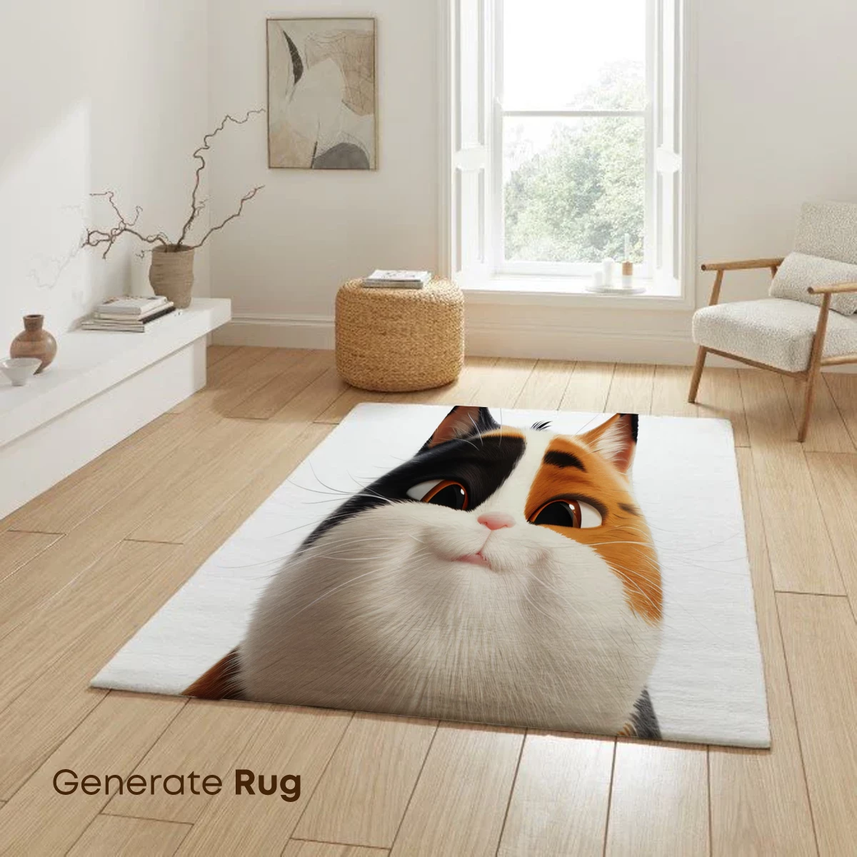 Chubby Calico Cat: Fluffy Charm in 3D Artistry - Image 6