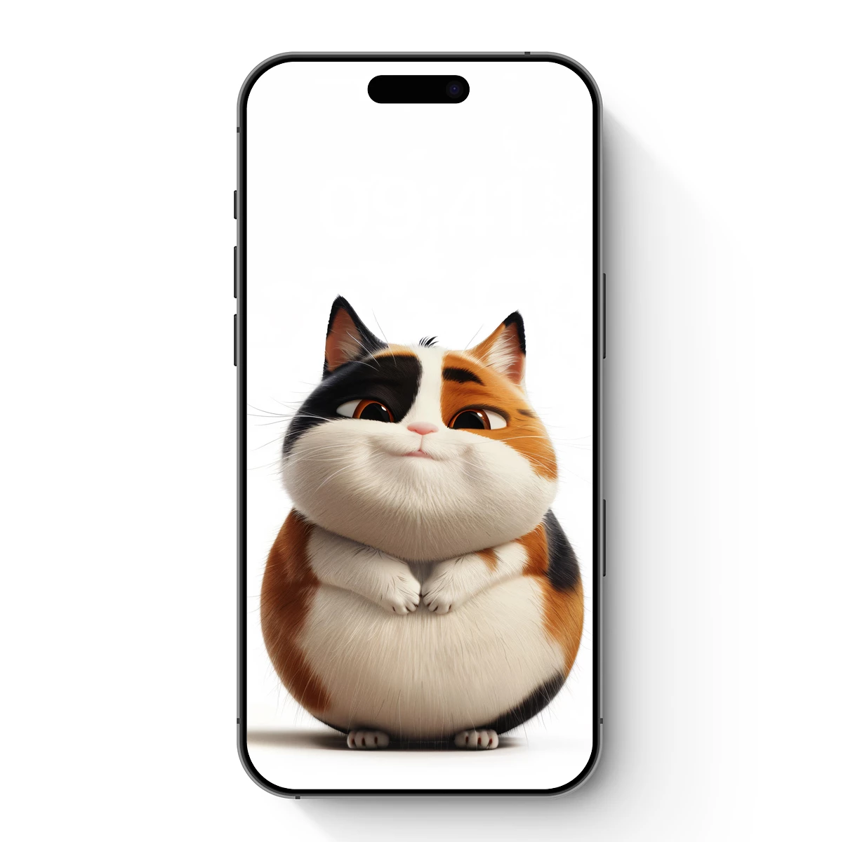 Chubby Calico Cat: Fluffy Charm in 3D Artistry