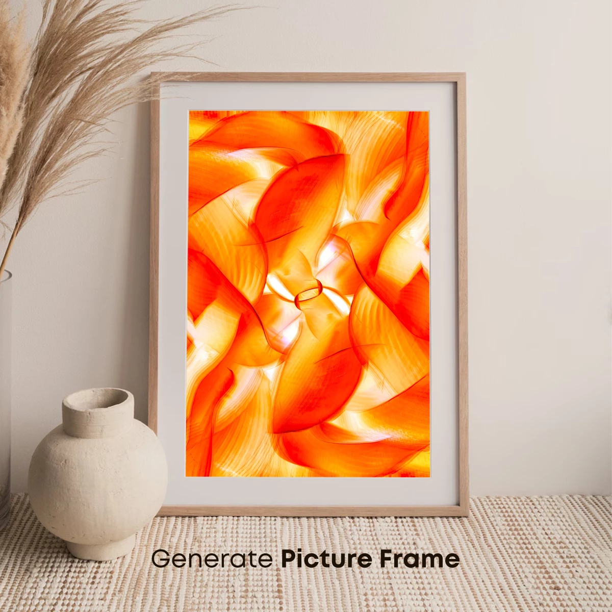 Fiery Petal Symphony: Abstract Floral Fusion - Image 7