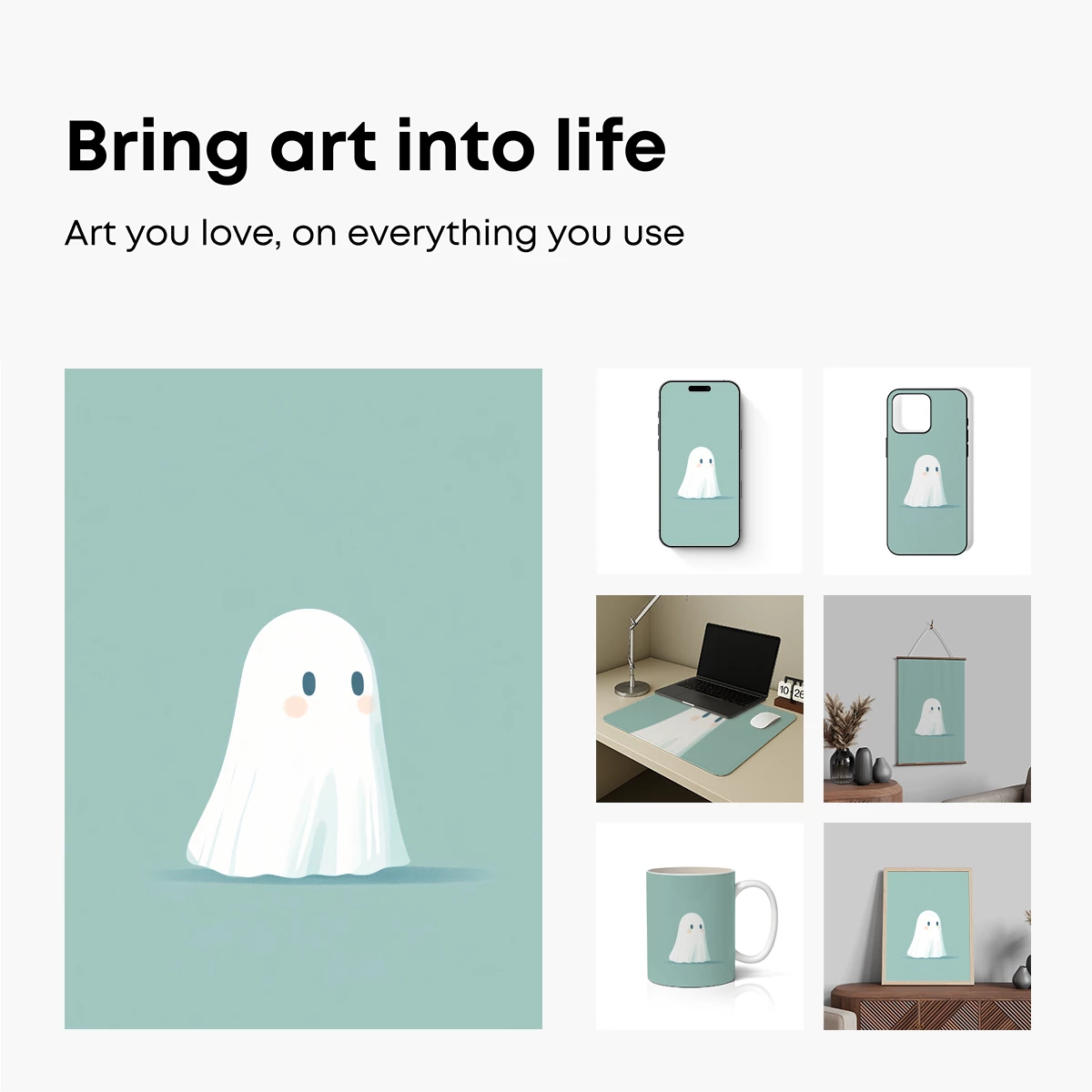 Cute Ghostly Spirit in Pastel Serenity - Image 2