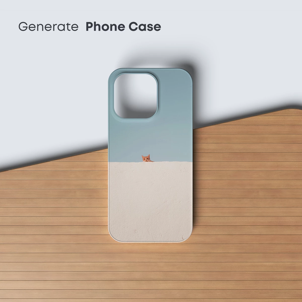 Curious Cat Peeking Over White Wall - Image 3