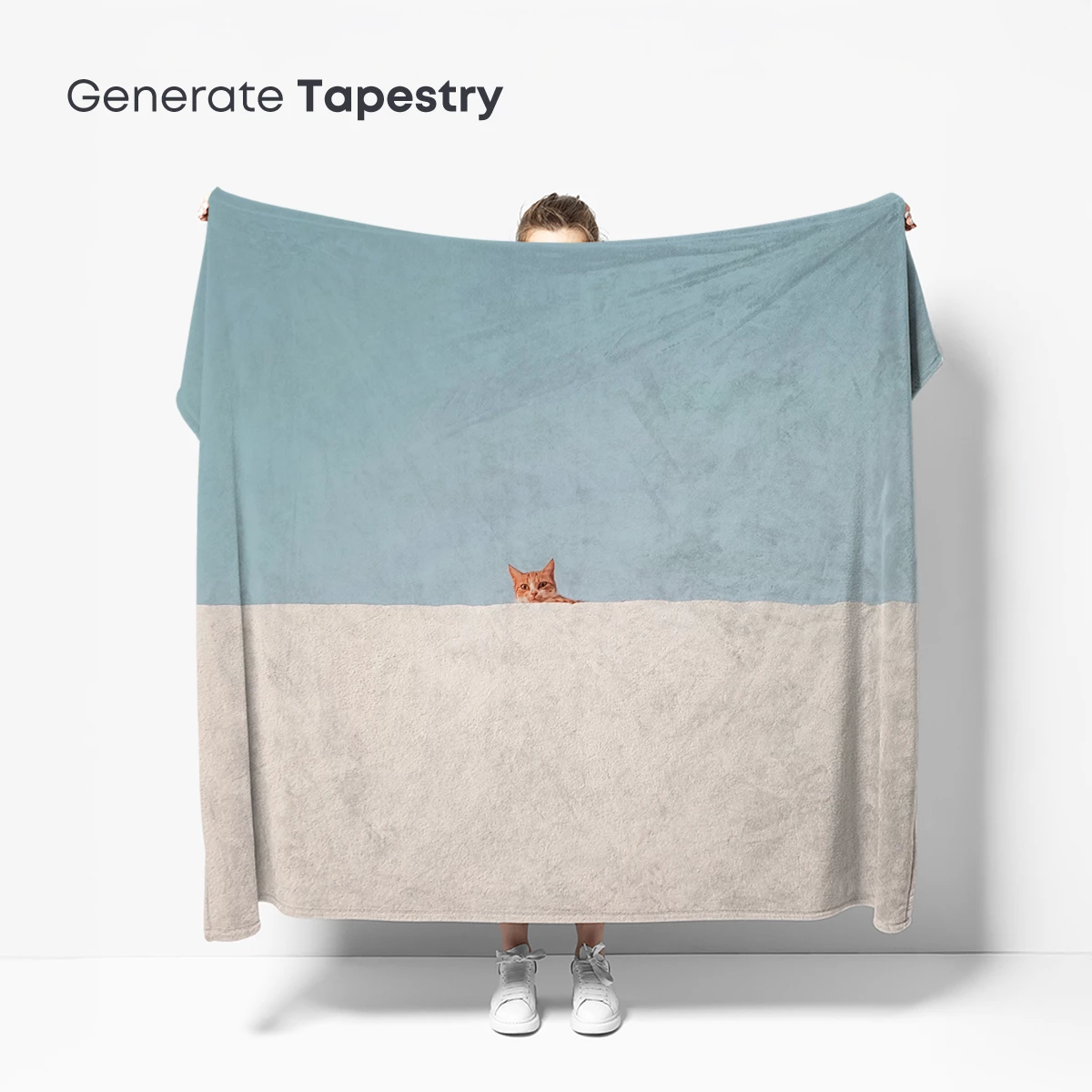 Curious Cat Peeking Over White Wall - Image 5