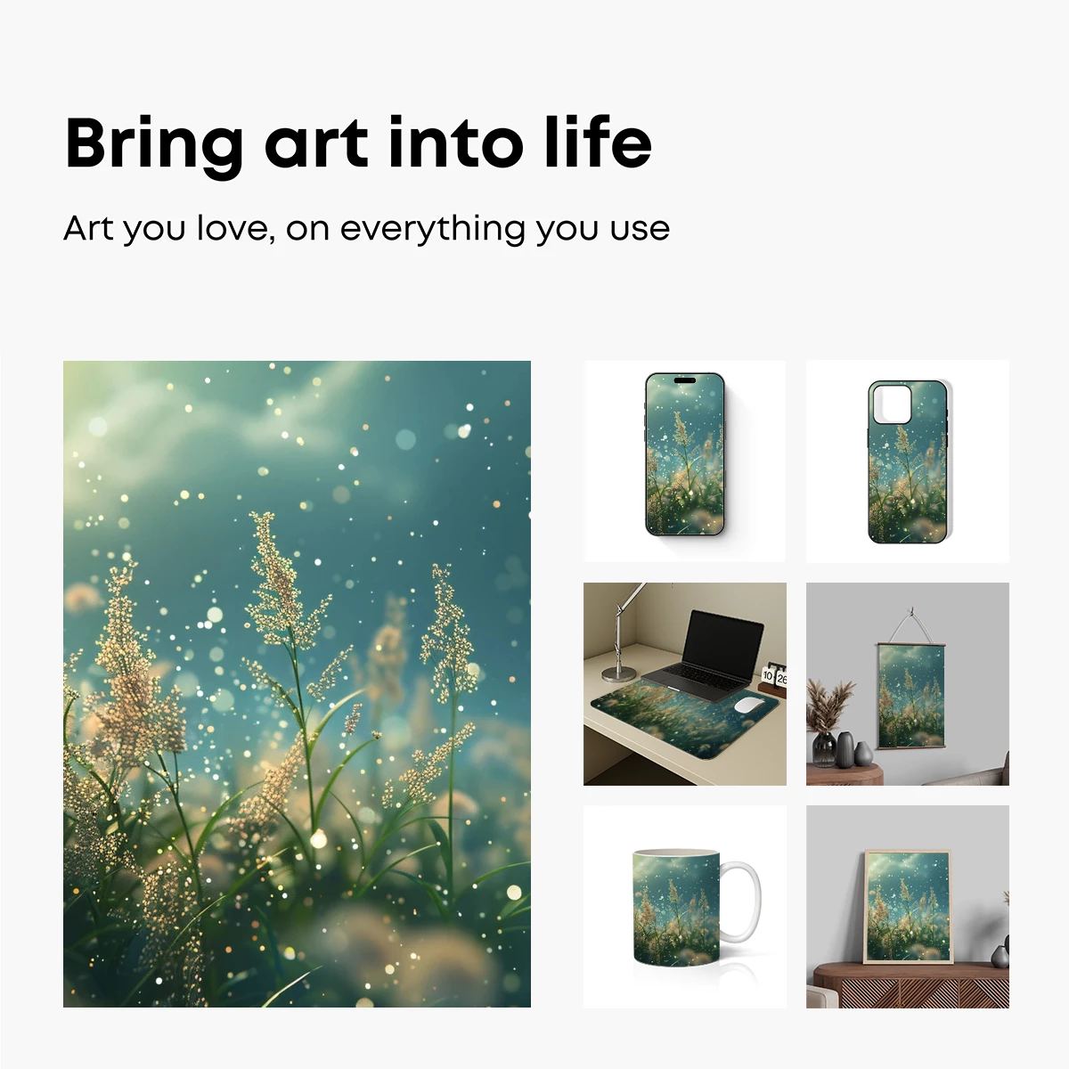 Enchanted Meadow Glow: Sunlit Grasses in Dreamy Harmony