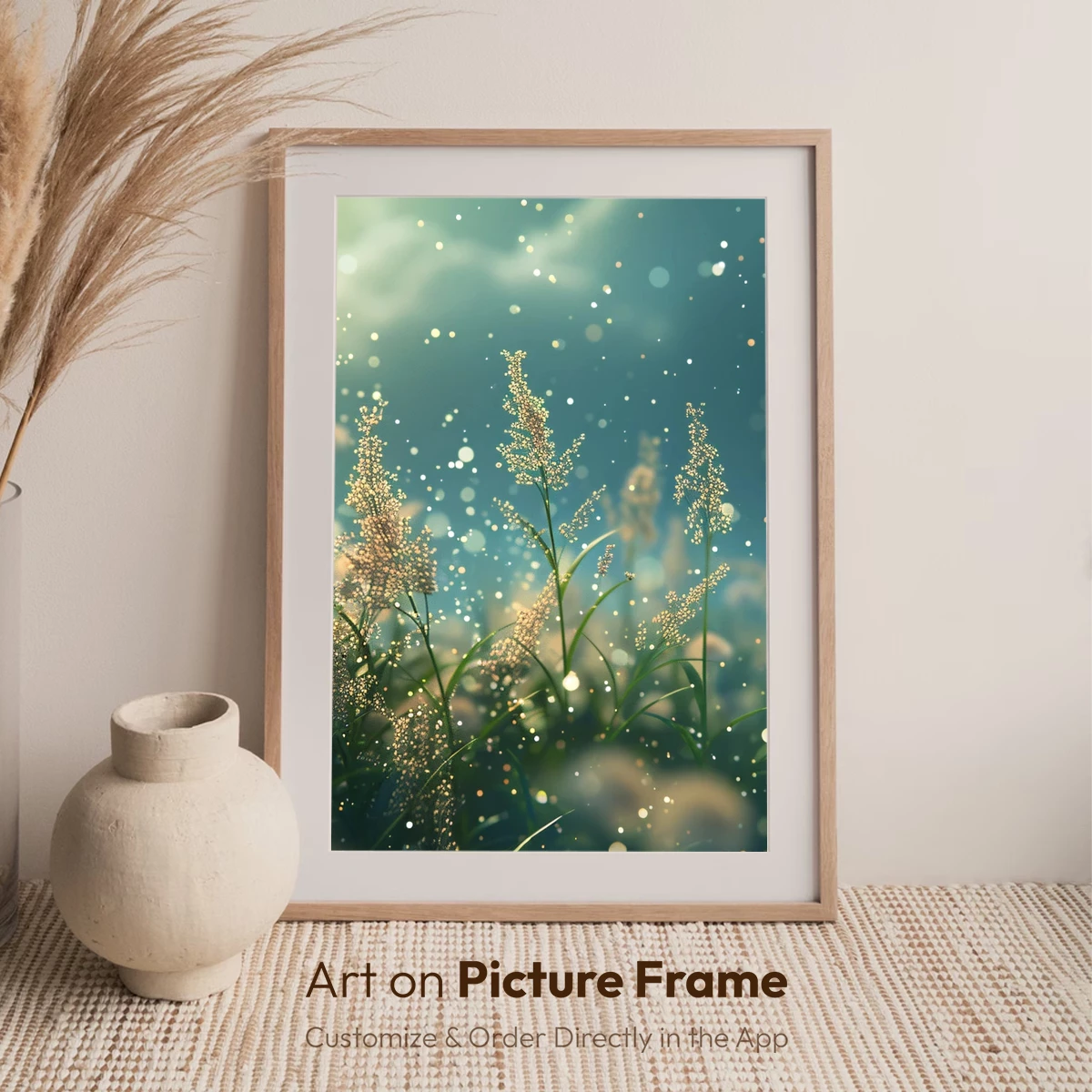 Enchanted Meadow Glow: Sunlit Grasses in Dreamy Harmony - Image 6