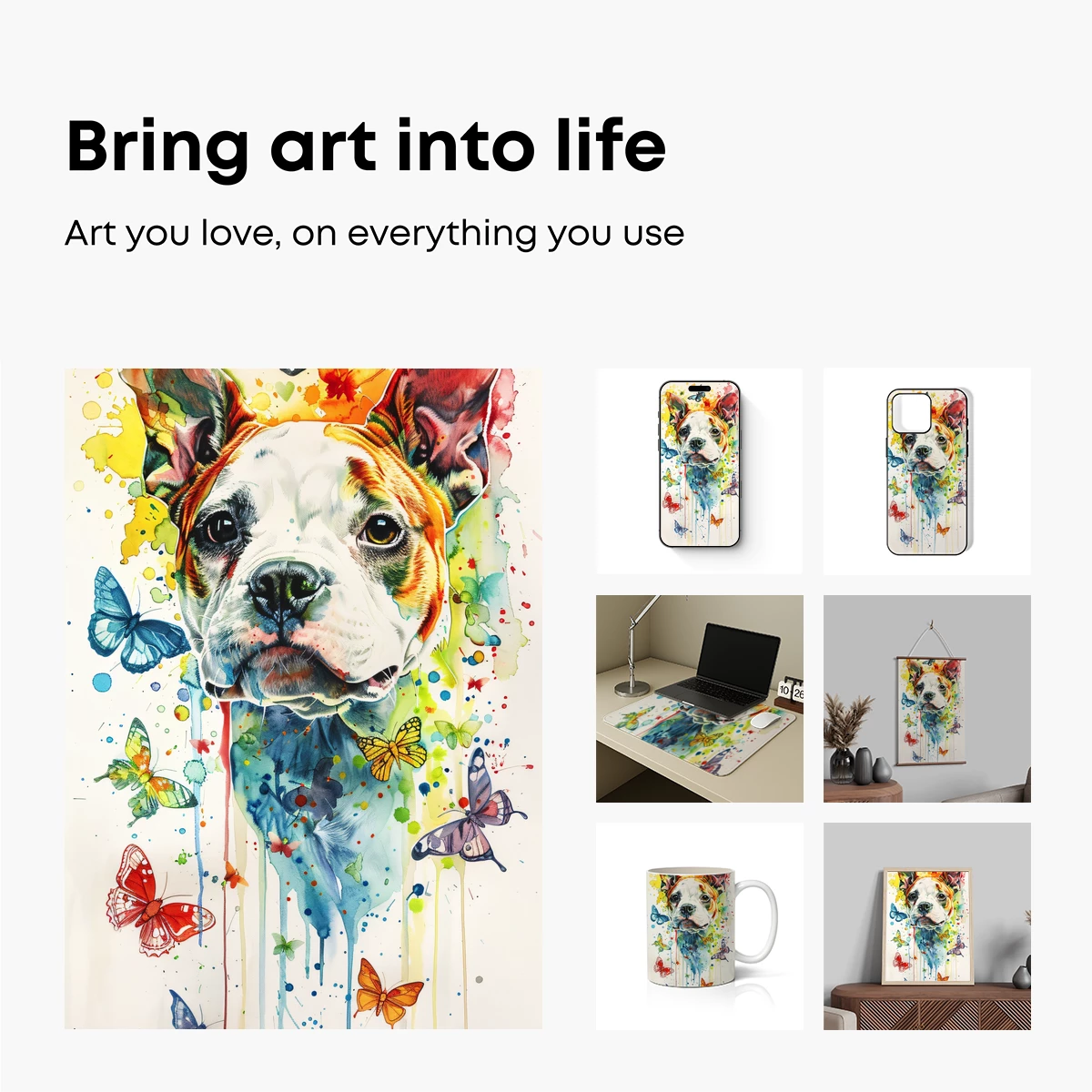 Butterfly Bulldog Watercolor Fusion - Image 2