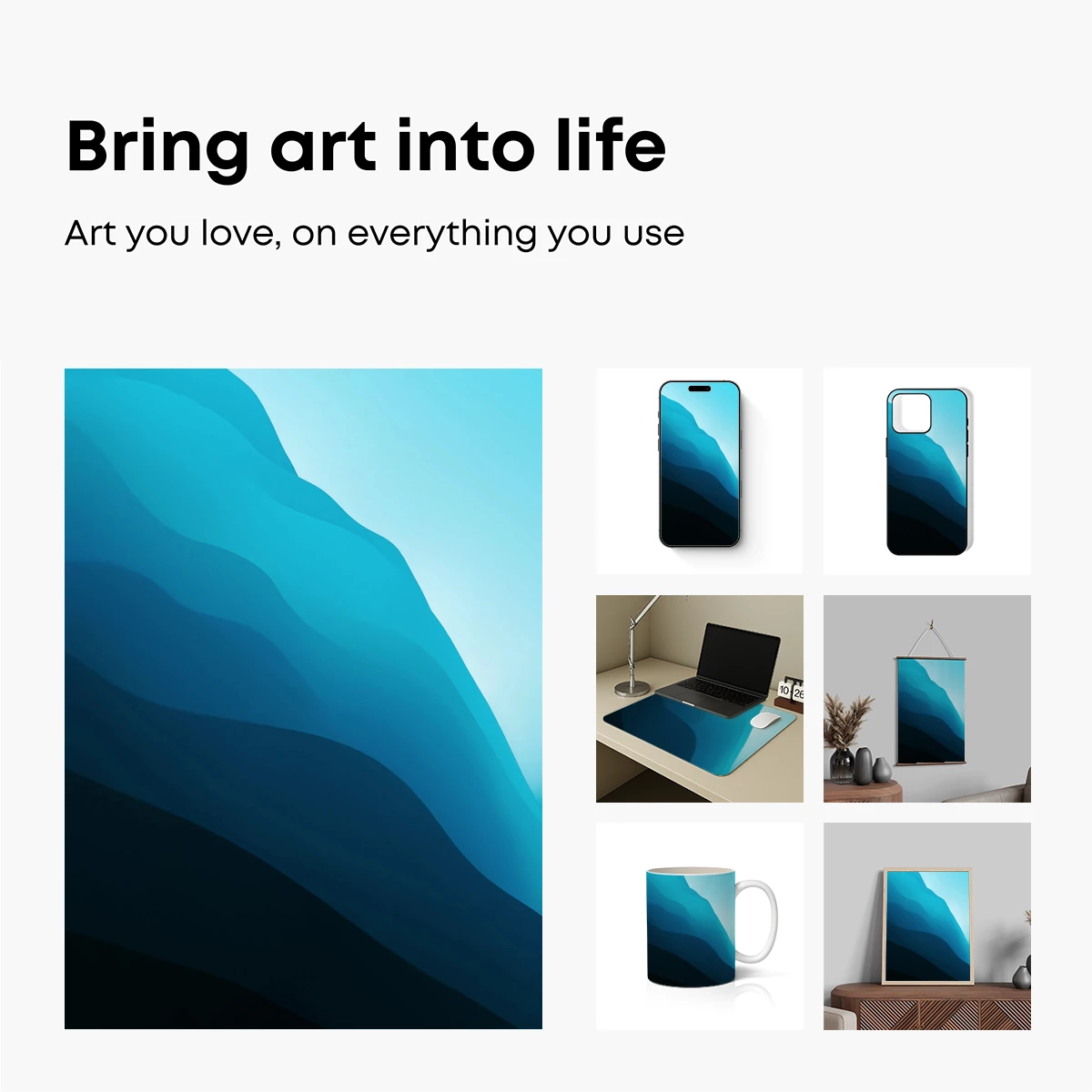 Blue Gradient Waves: Abstract Flow - Image 2
