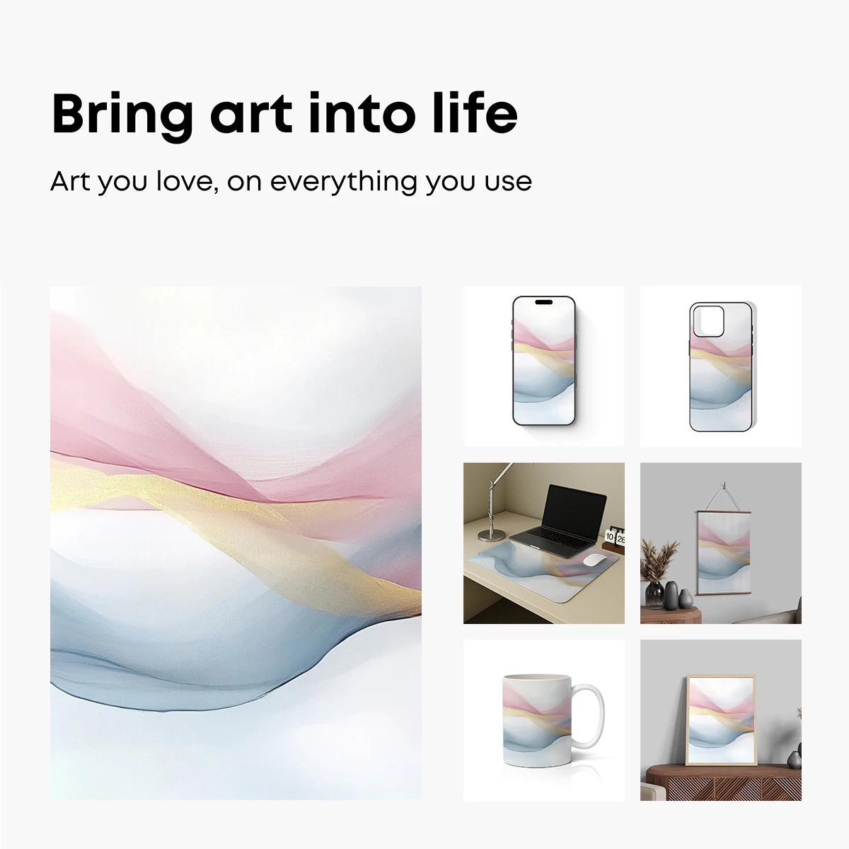 Ethereal Silk Waves: A Dance of Pastel Hues - Image 2