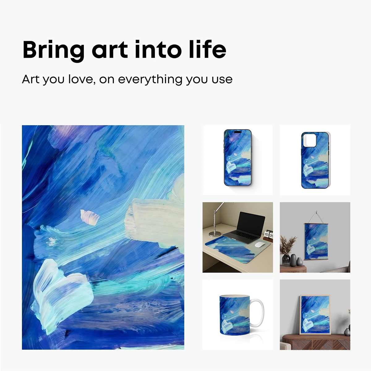 Abstract Ocean Symphony: Brushstroke Waves - Image 2