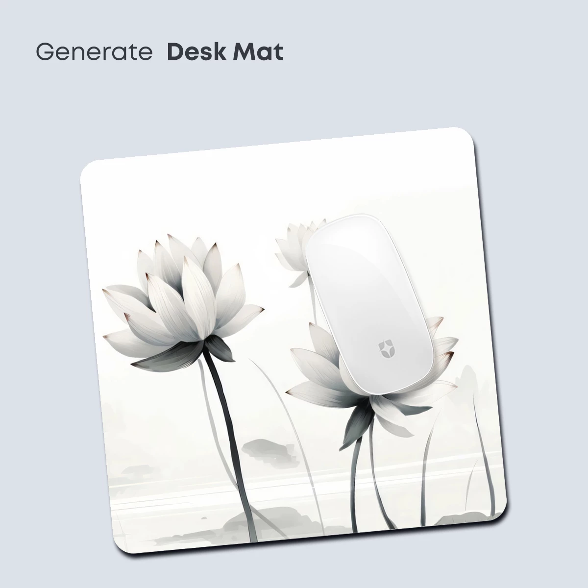 Elegant Lotus Serenity: Monochromatic Water Lilies - Image 4