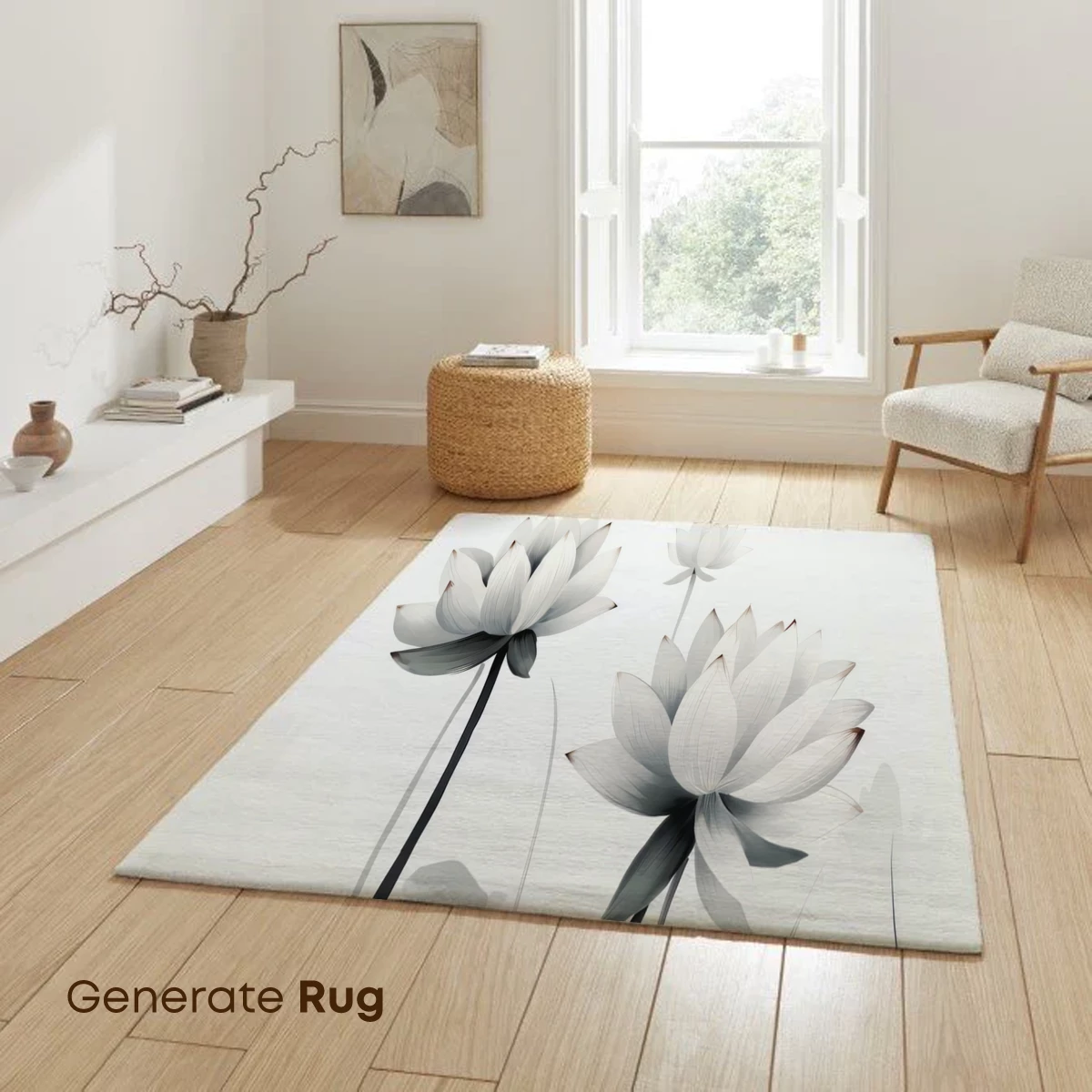 Elegant Lotus Serenity: Monochromatic Water Lilies - Image 6