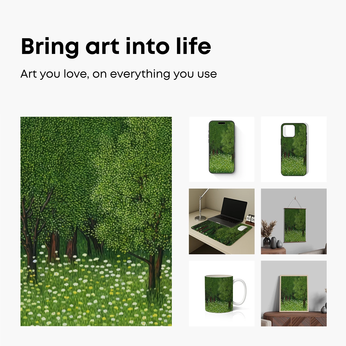 Dappled Grove: A Pointillist Forest Symphony - Image 2