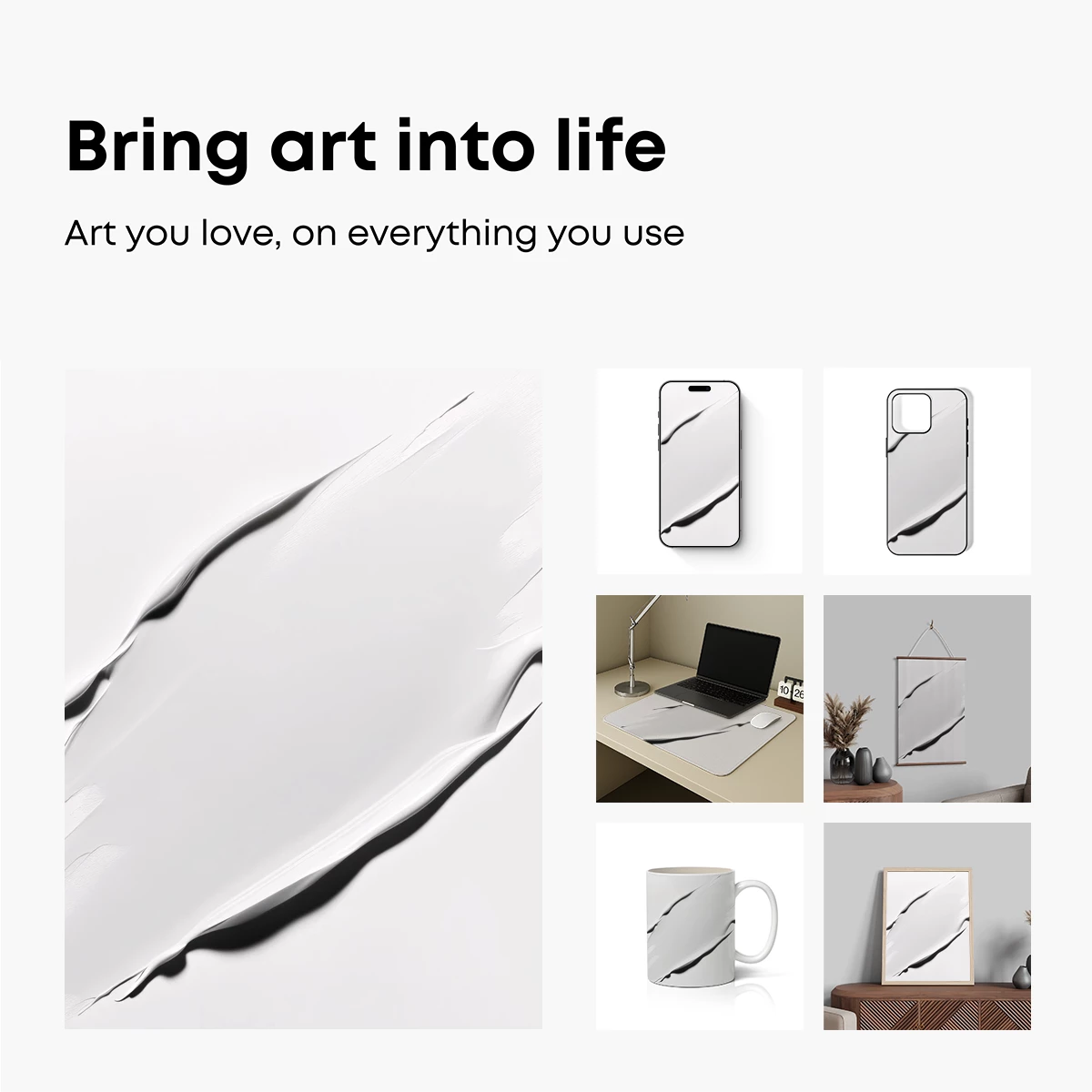 Elegant Swipe of White: Abstract Minimalism - Image 2