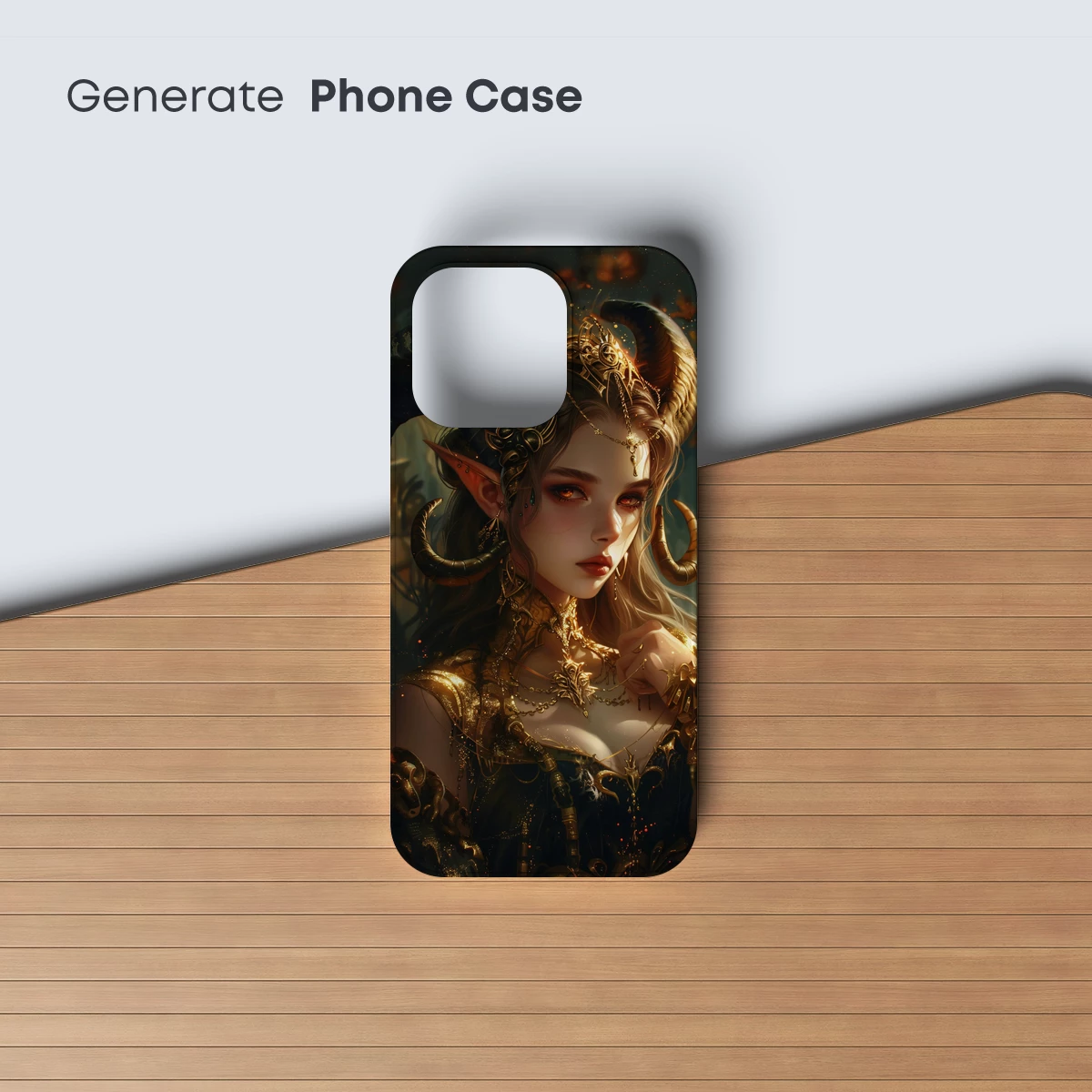 Ethereal Elven Queen: Golden Horns and Mystic Eyes - Image 3