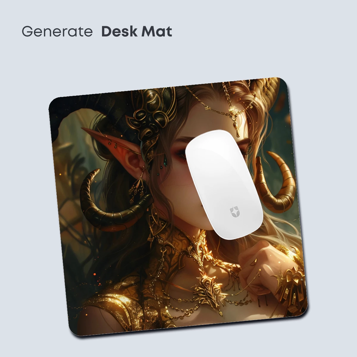 Ethereal Elven Queen: Golden Horns and Mystic Eyes - Image 4