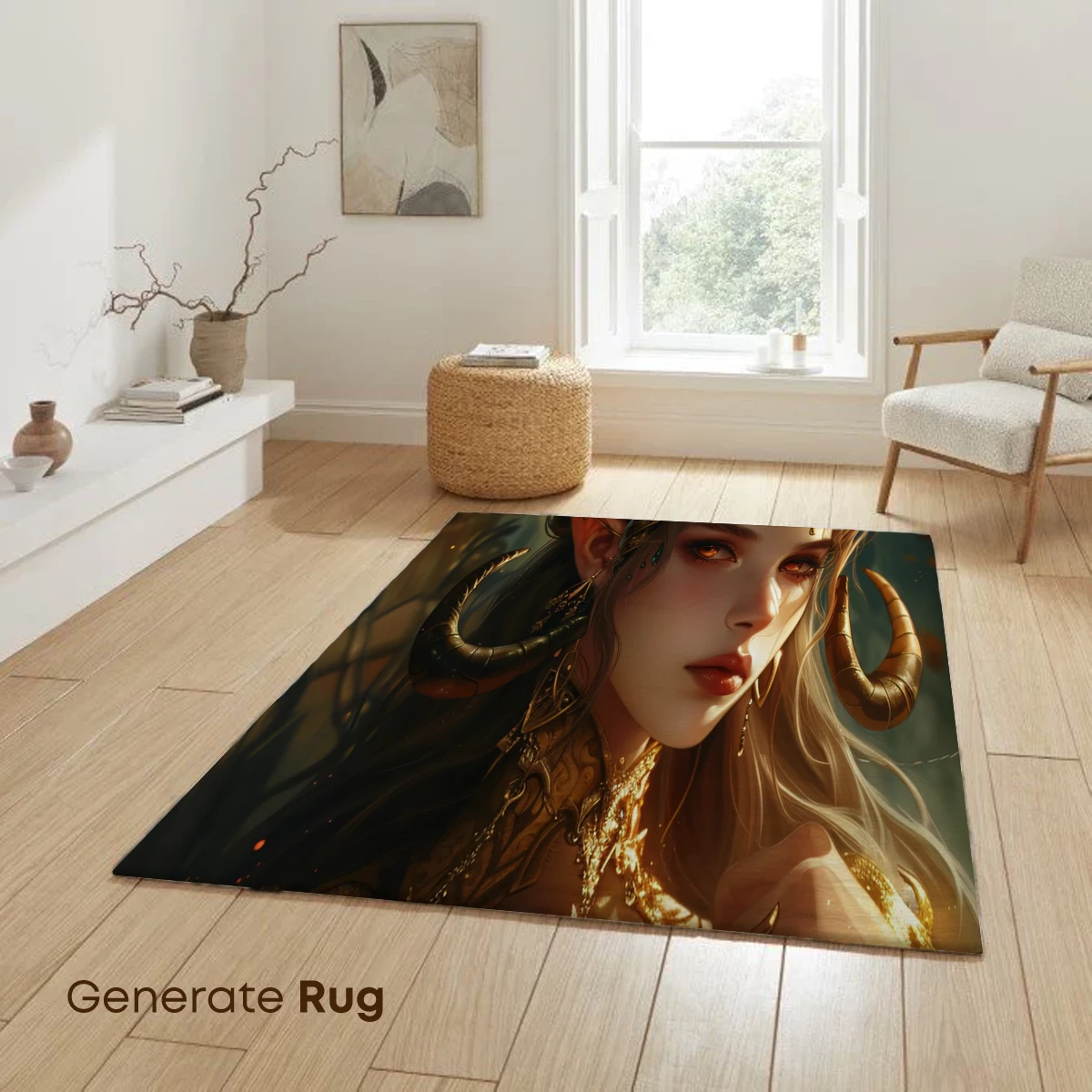 Ethereal Elven Queen: Golden Horns and Mystic Eyes - Image 6