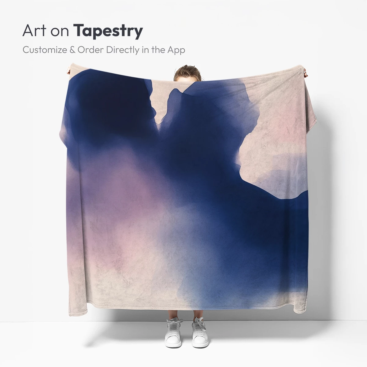 Ethereal Ink Embrace: Abstract Fusion in Soft Tones - Image 5