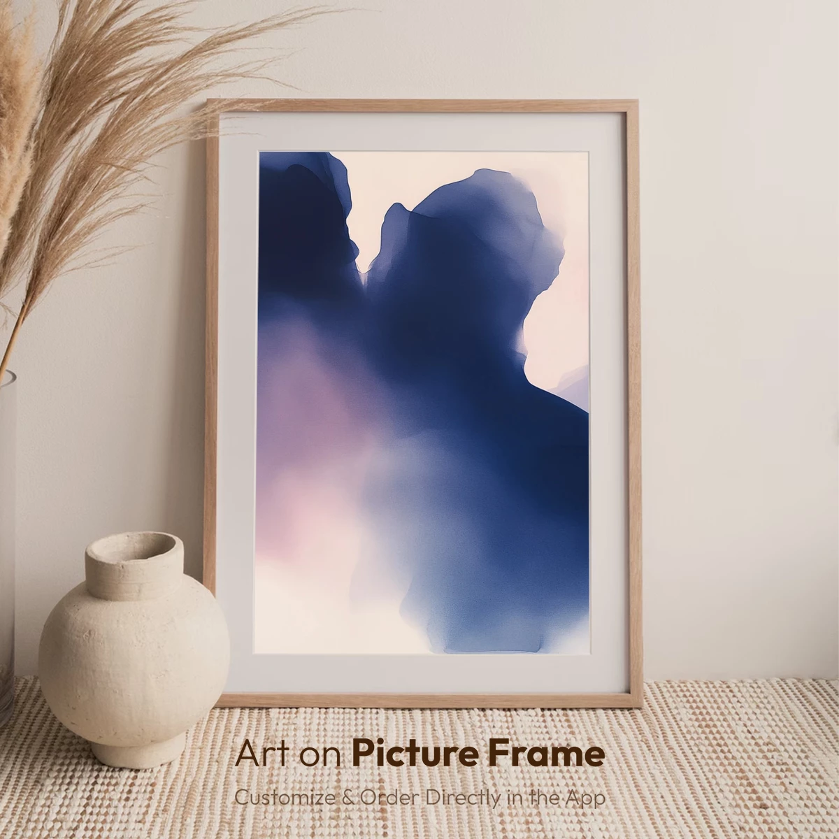 Ethereal Ink Embrace: Abstract Fusion in Soft Tones - Image 7