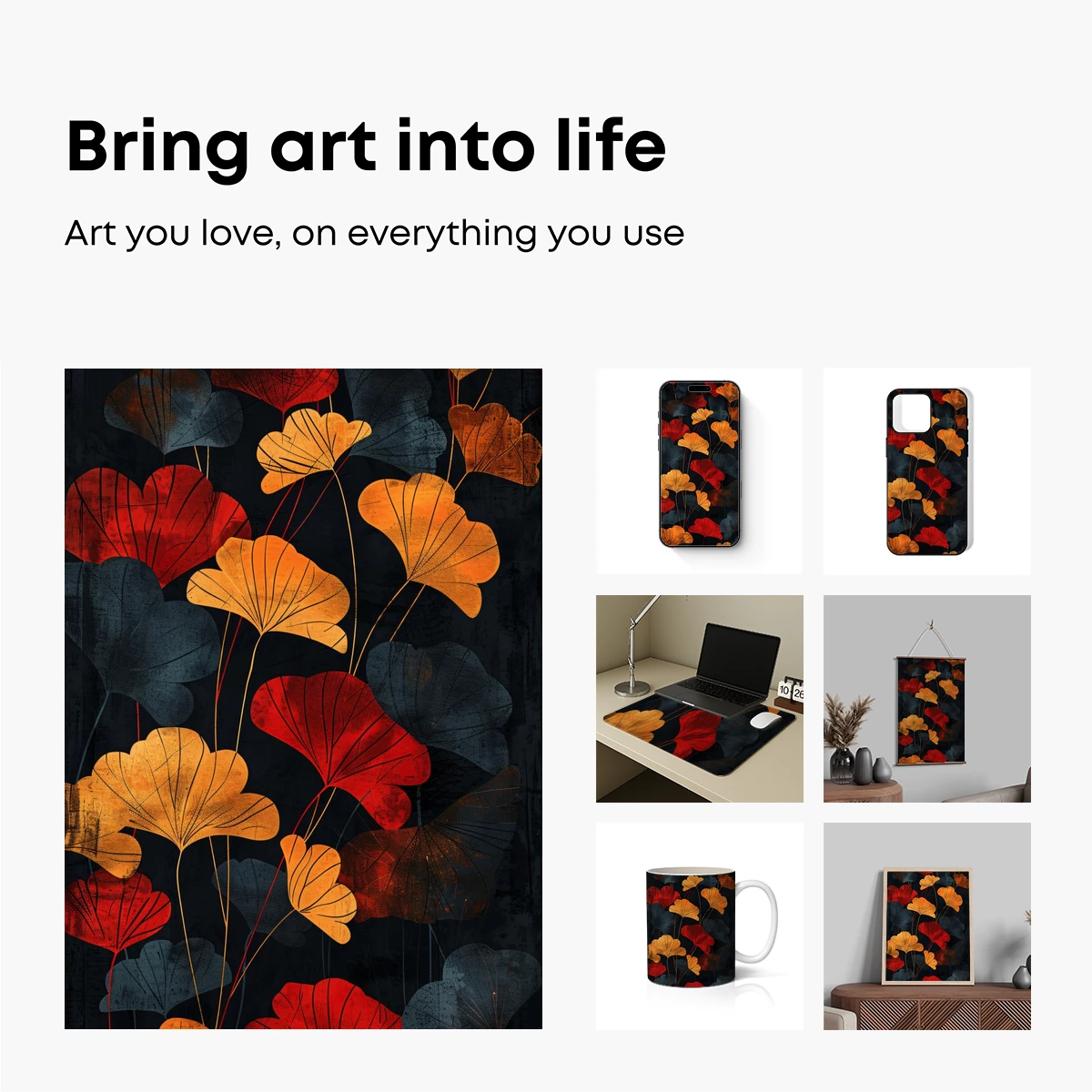 Autumn Ginkgo Symphony: Vibrant Leaves in Harmony - Image 2