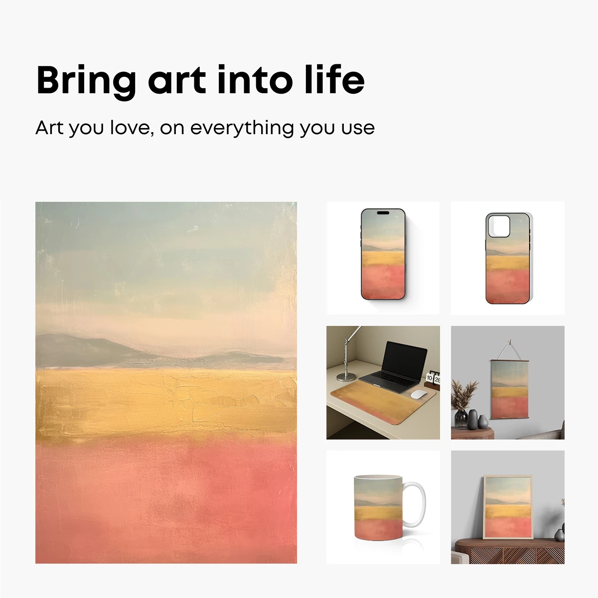 Abstract Horizon Glow: Textured Sunset Palette - Image 2