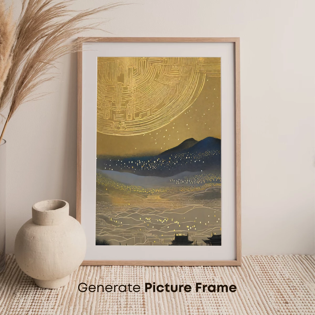 Golden Circuit Moon Over Ancient City - Image 7