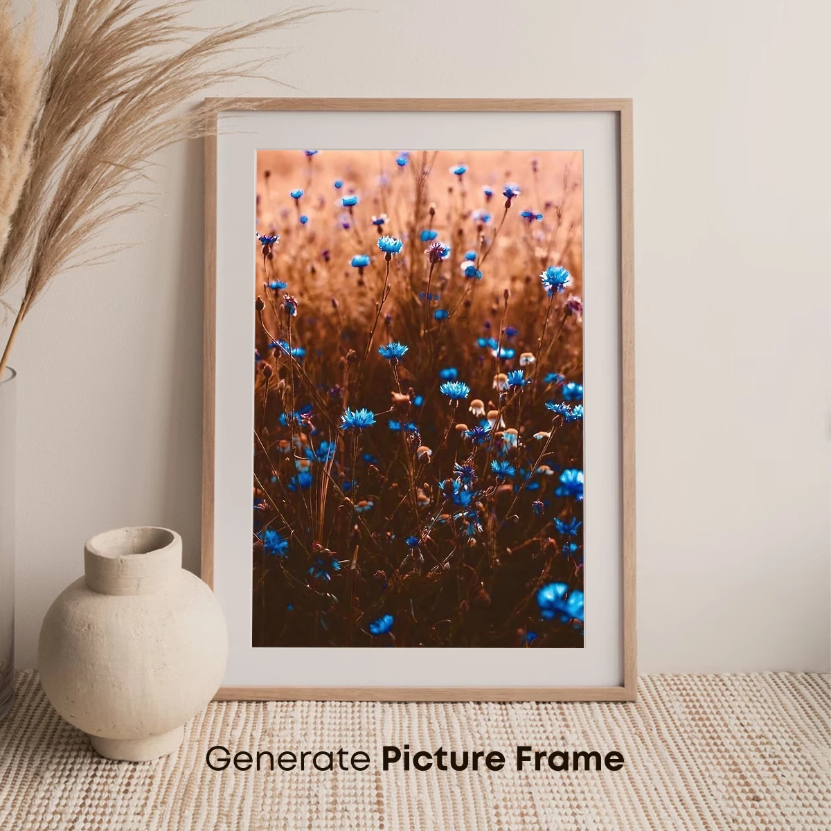 Blue Cornflower Sunset Symphony - Image 7