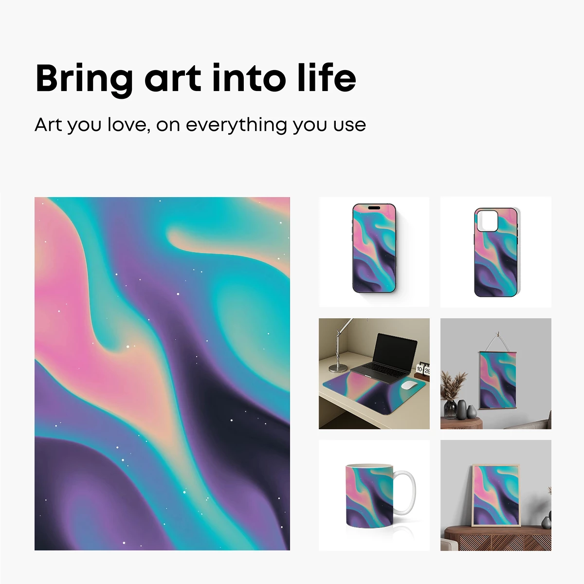 Fluid Aurora: Ethereal Swirls of Pastel Hues - Image 2