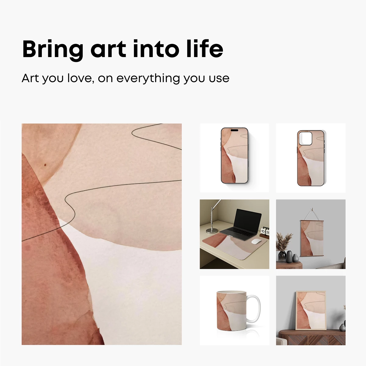 Abstract Watercolor Flow: Minimalist Curves and Hues - Image 2