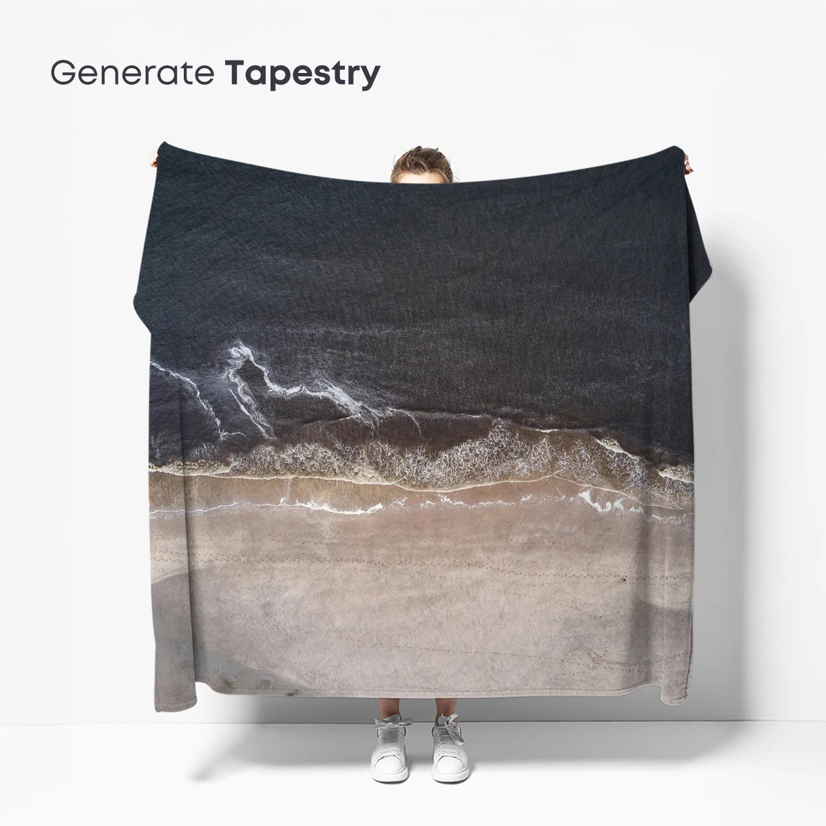 Aerial Serenity: Ocean Waves Kiss the Sandy Shore - Image 5